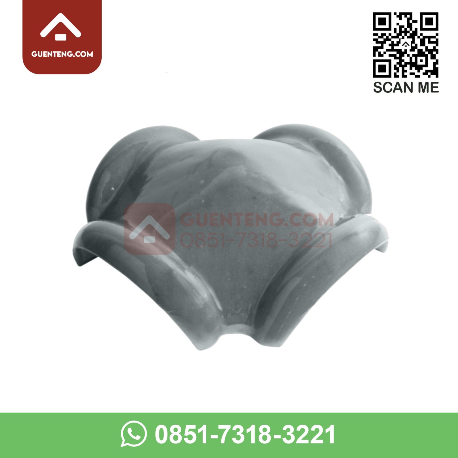 M 11 Nok 4 Arah Jurai 4 Forked Ridge Pyramid Aksesoris Genteng Keramik M Class Warna Matt Silver Black Hitam