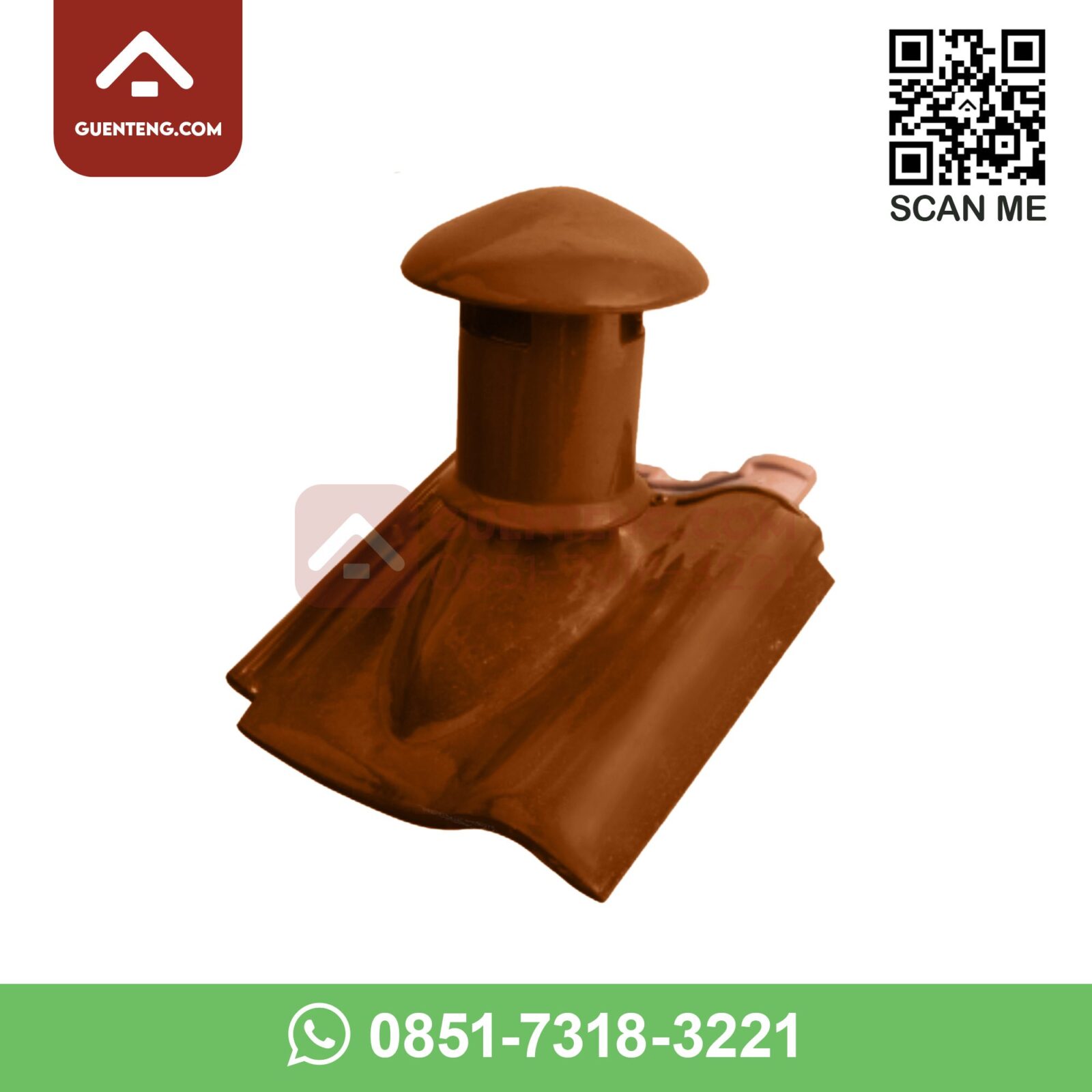 M-12 + M-12A Exhaust Tiles Bawah + Atas (Exhaust Tiles Bottom + Top) Aksesoris Genteng Keramik M Class Warna Matt Wallnut m 12 m 12a exhaust tiles bawah atas exhaust tiles bottom top aksesoris genteng keramik m class warna matt wallnut