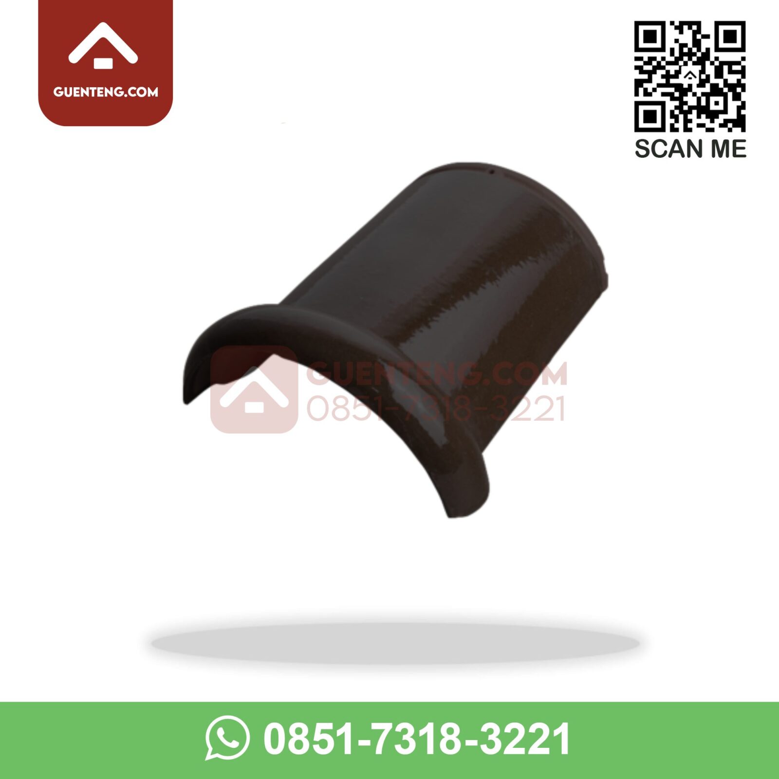M-2 Nok (Ridge) Aksesoris Genteng Keramik M Class Warna Dark Brown