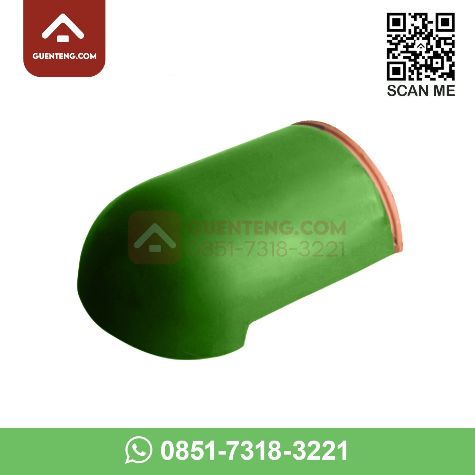 M-6 Ujung Jurai (Hip End) Aksesoris Genteng Keramik M Class Warna Matt Green – Hijau – Ijo
