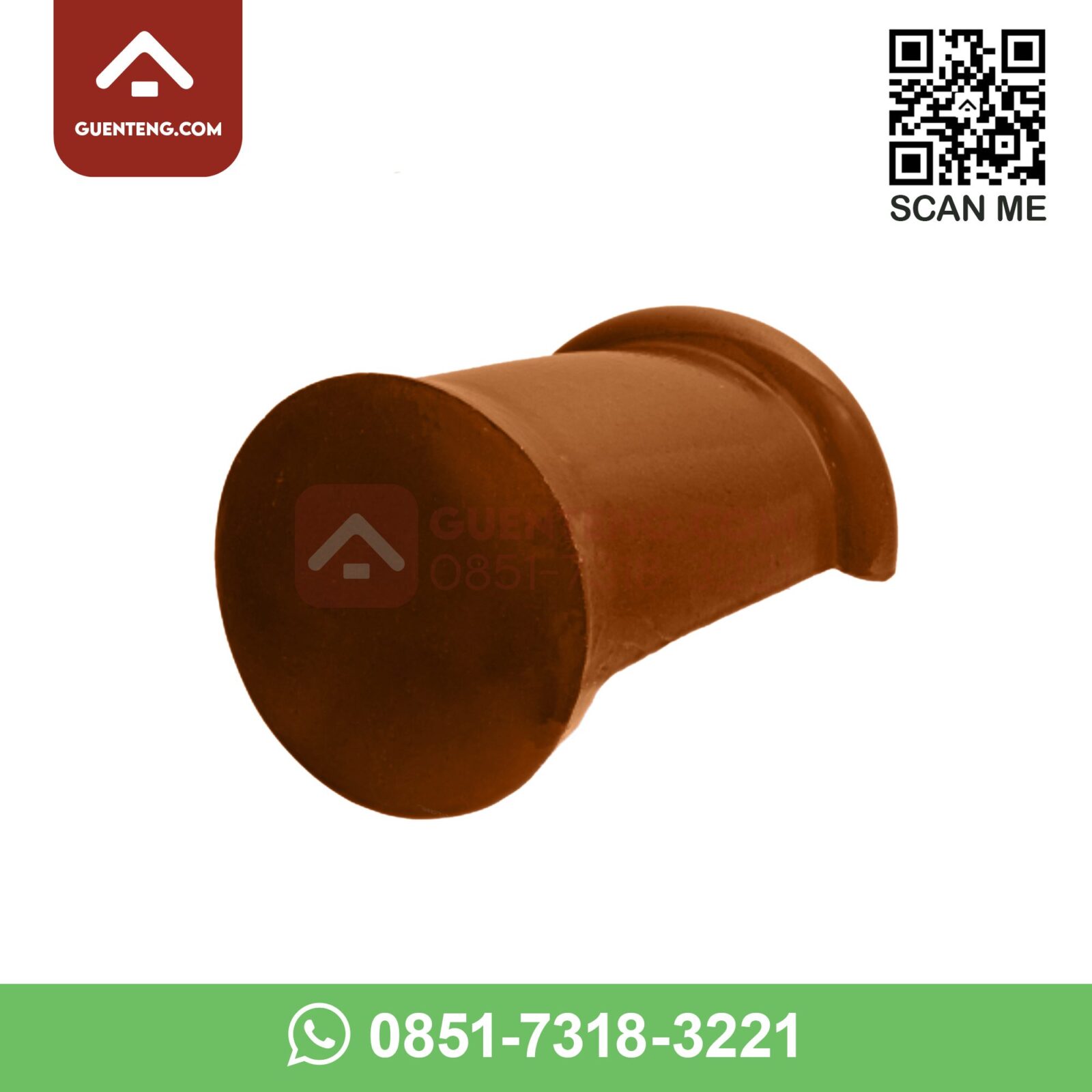 M-7A Ujung Nok Kanan (Right Ridge End) Aksesoris Genteng Keramik M Class Warna Matt Wallnut m 7a ujung nok kanan right ridge end aksesoris genteng keramik m class warna matt wallnut