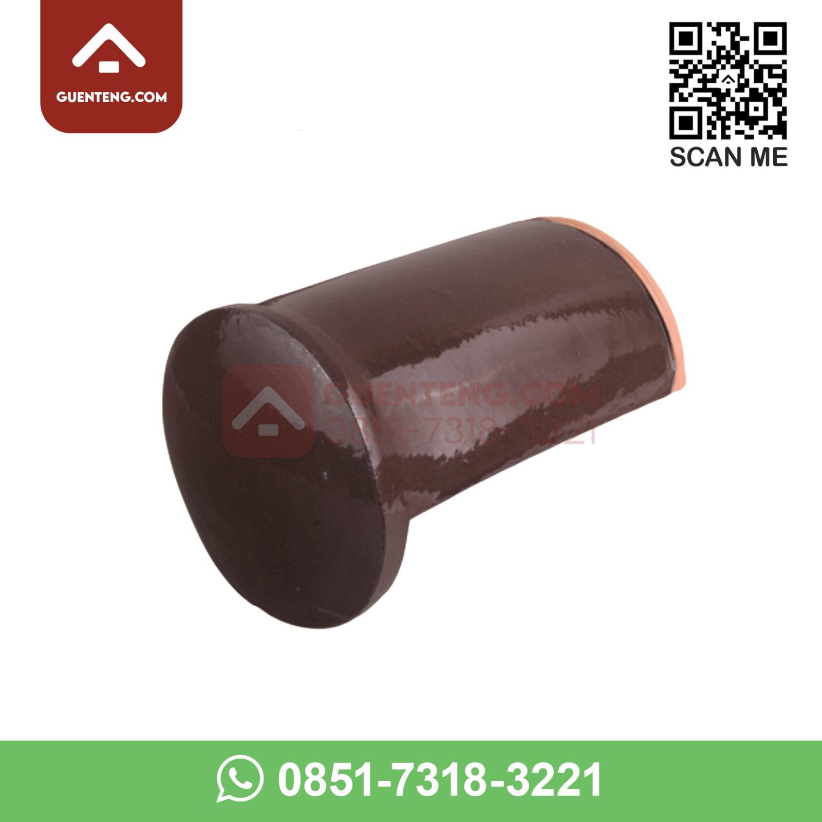 M-7B Ujung Nok Kiri (Left Ridge End) Aksesoris Genteng Keramik M Class Warna Dark Brown