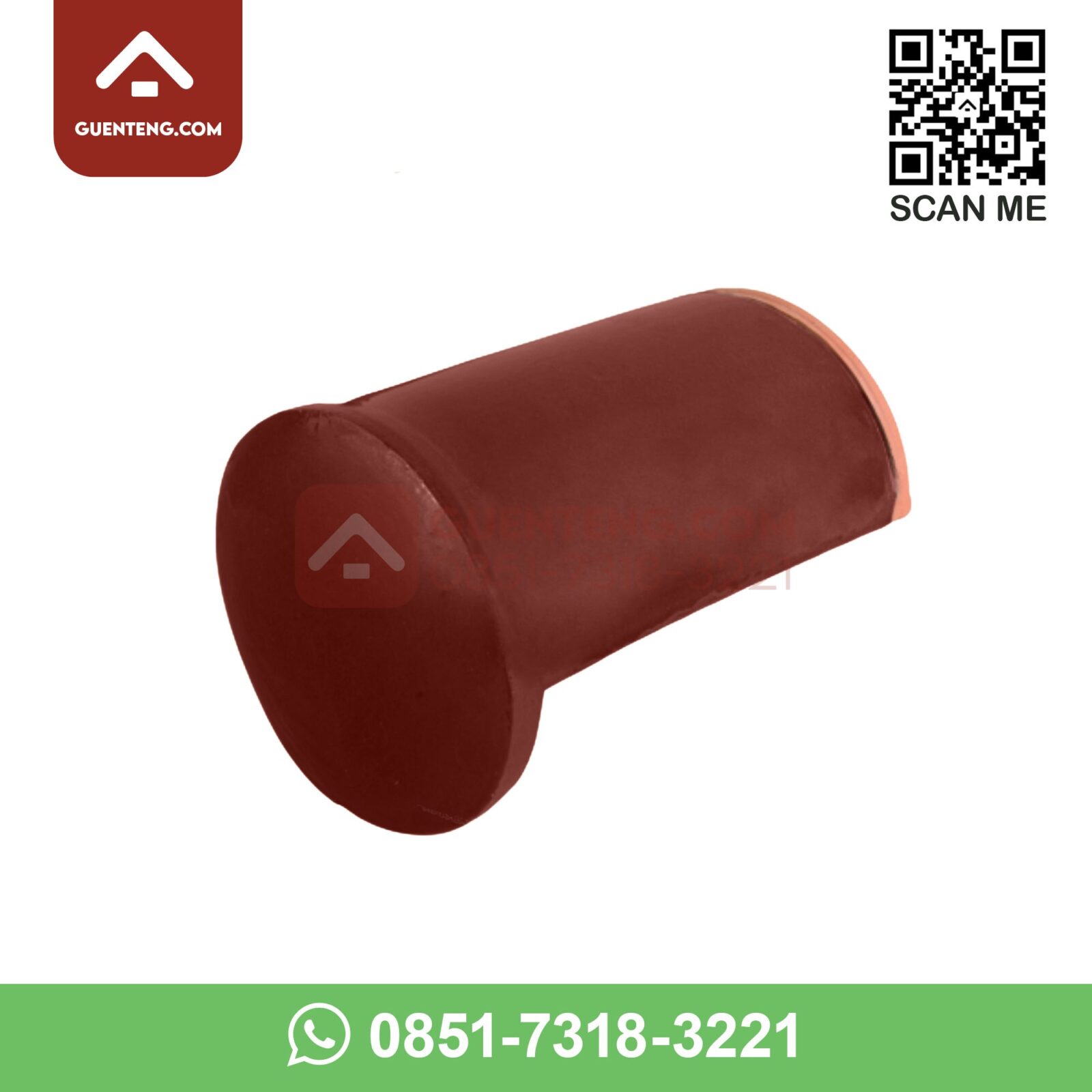 M-7B Ujung Nok Kiri (Left Ridge End) Aksesoris Genteng Keramik M Class Warna Matt Copper