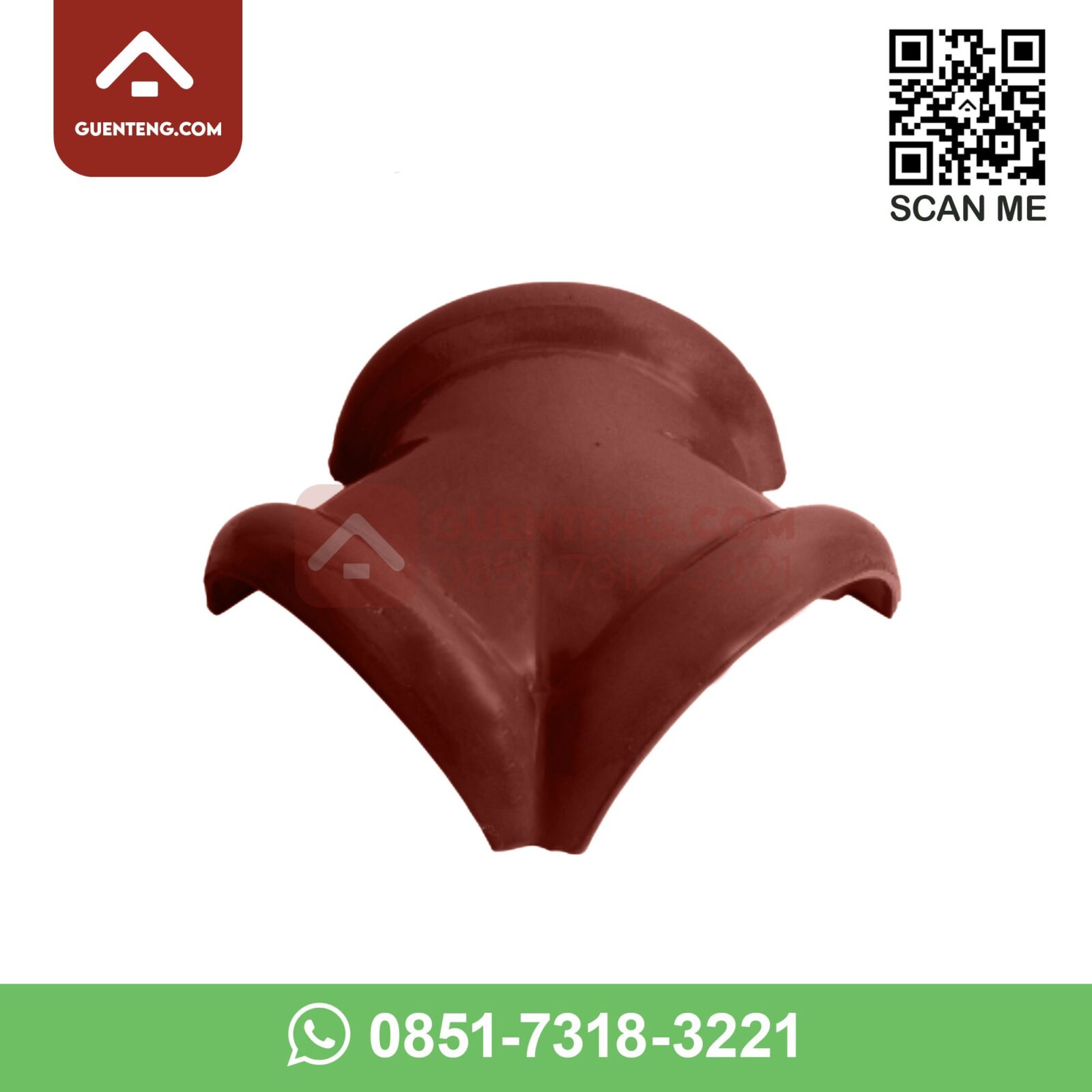 M-8A Nok 3 Arah Kanan (3 Forked Ridge Right) Aksesoris Genteng Keramik M Class Warna Matt Copper