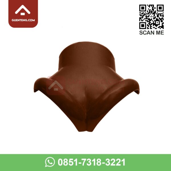 m 8b nok 3 arah kiri 3 forked ridge left aksesoris genteng keramik m class warna matt brown coklat cokelat