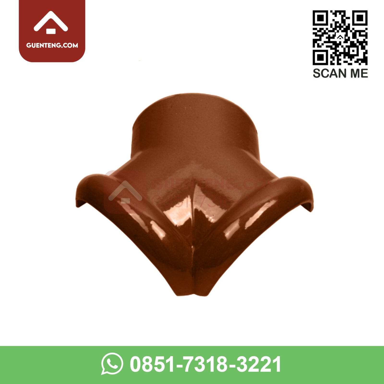 M-8B Nok 3 Arah Kiri (3 Forked Ridge Left) Aksesoris Genteng Keramik M Class Warna Natural m 8b nok 3 arah kiri 3 forked ridge left aksesoris genteng keramik m class warna natural coklat cokelat