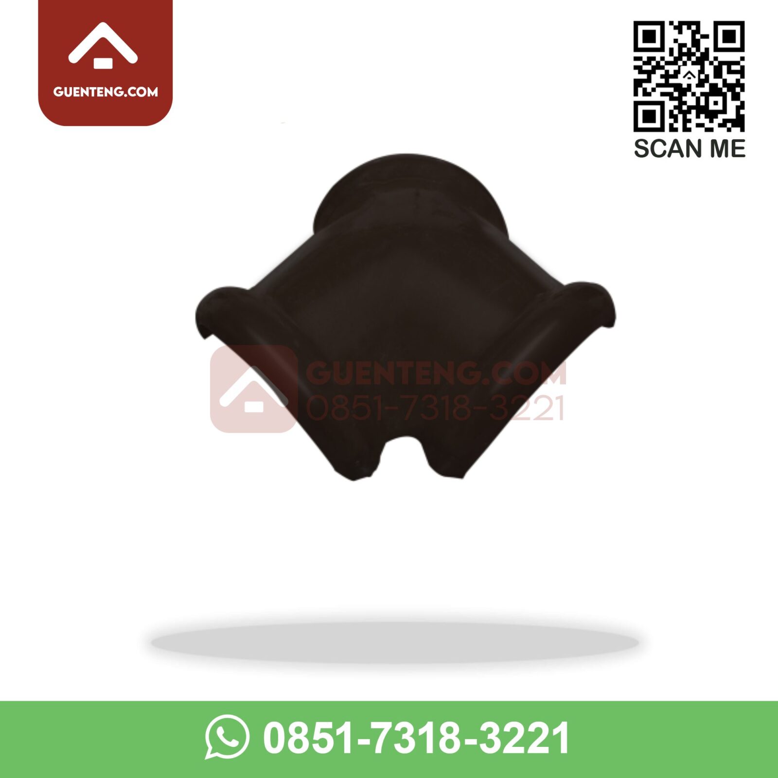 M-8C Nok 3 Arah (3 Forked Ridge) Aksesoris Genteng Keramik M Class Warna Dark Brown