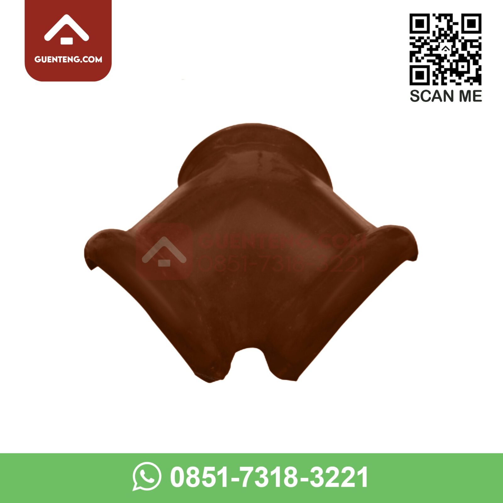 M-8C Nok 3 Arah (3 Forked Ridge) Aksesoris Genteng Keramik M Class Warna Matt Brown