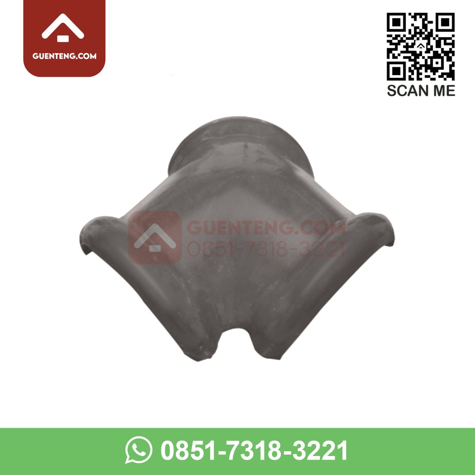 M-8C Nok 3 Arah (3 Forked Ridge) Aksesoris Genteng Keramik M Class Warna Matt Grey – Abu-Abu