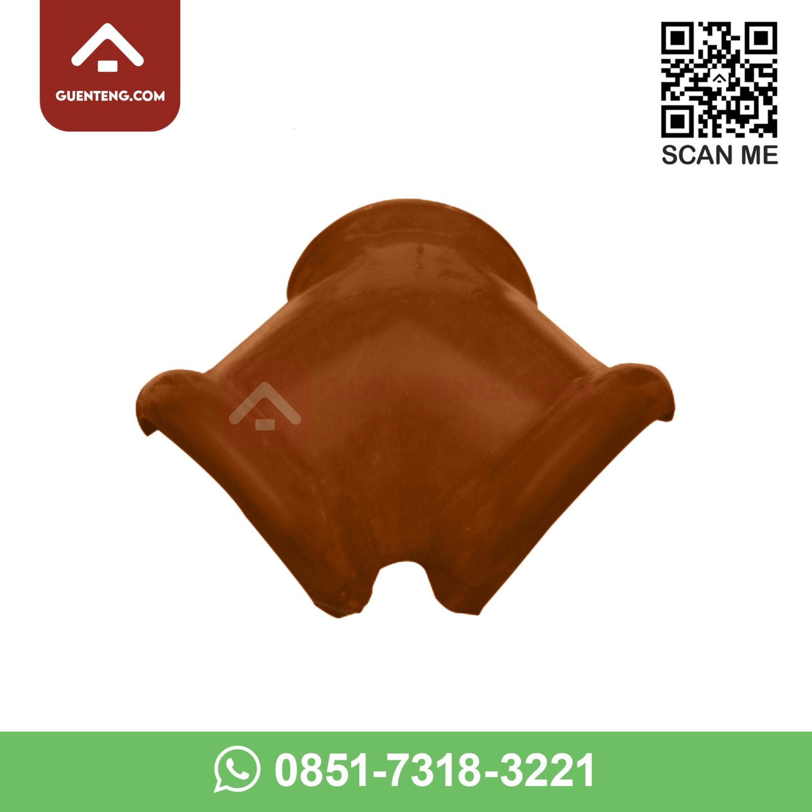 M-8C Nok 3 Arah (3 Forked Ridge) Aksesoris Genteng Keramik M Class Warna Matt Wallnut m 8c nok 3 arah 3 forked ridge aksesoris genteng keramik m class warna matt wallnut