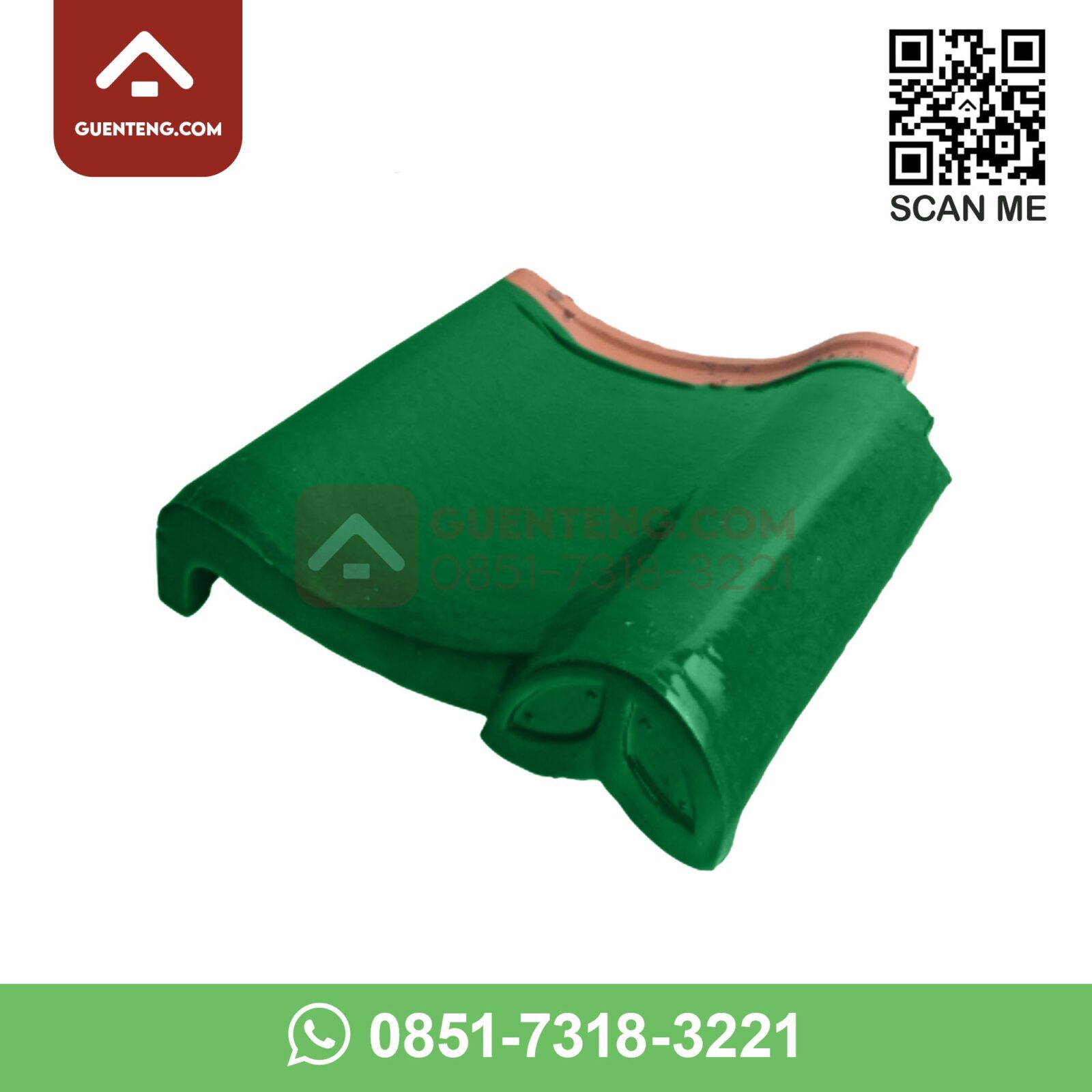 M3-HA Lisplang Kiri Hiasan Akhir (Left Special Gable) Aksesoris Genteng Keramik M Class Warna Green – Hijau – Ijo