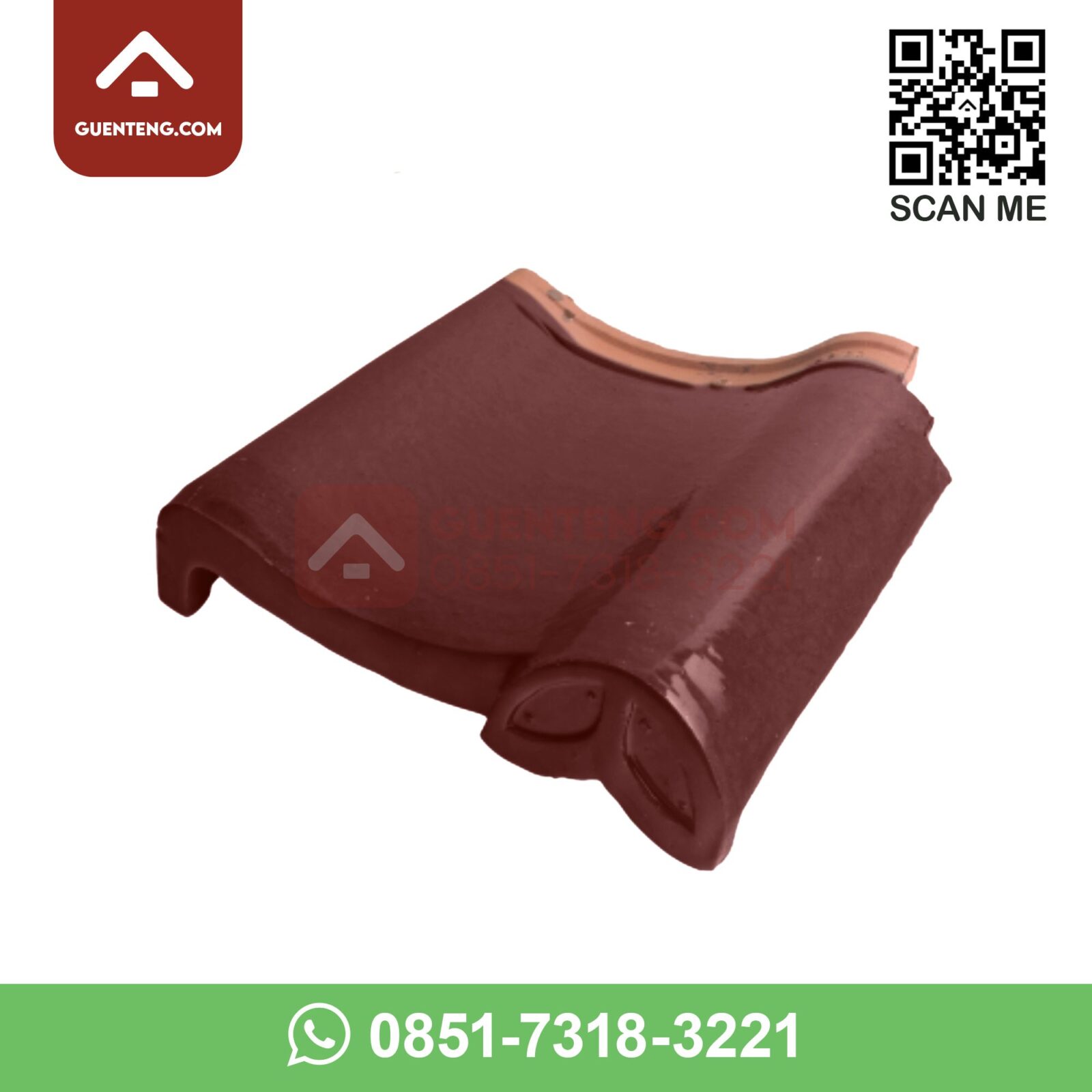 M3-HA Lisplang Kiri Hiasan Akhir (Left Special Gable) Aksesoris Genteng Keramik M Class Warna Maroon – Merah Marun