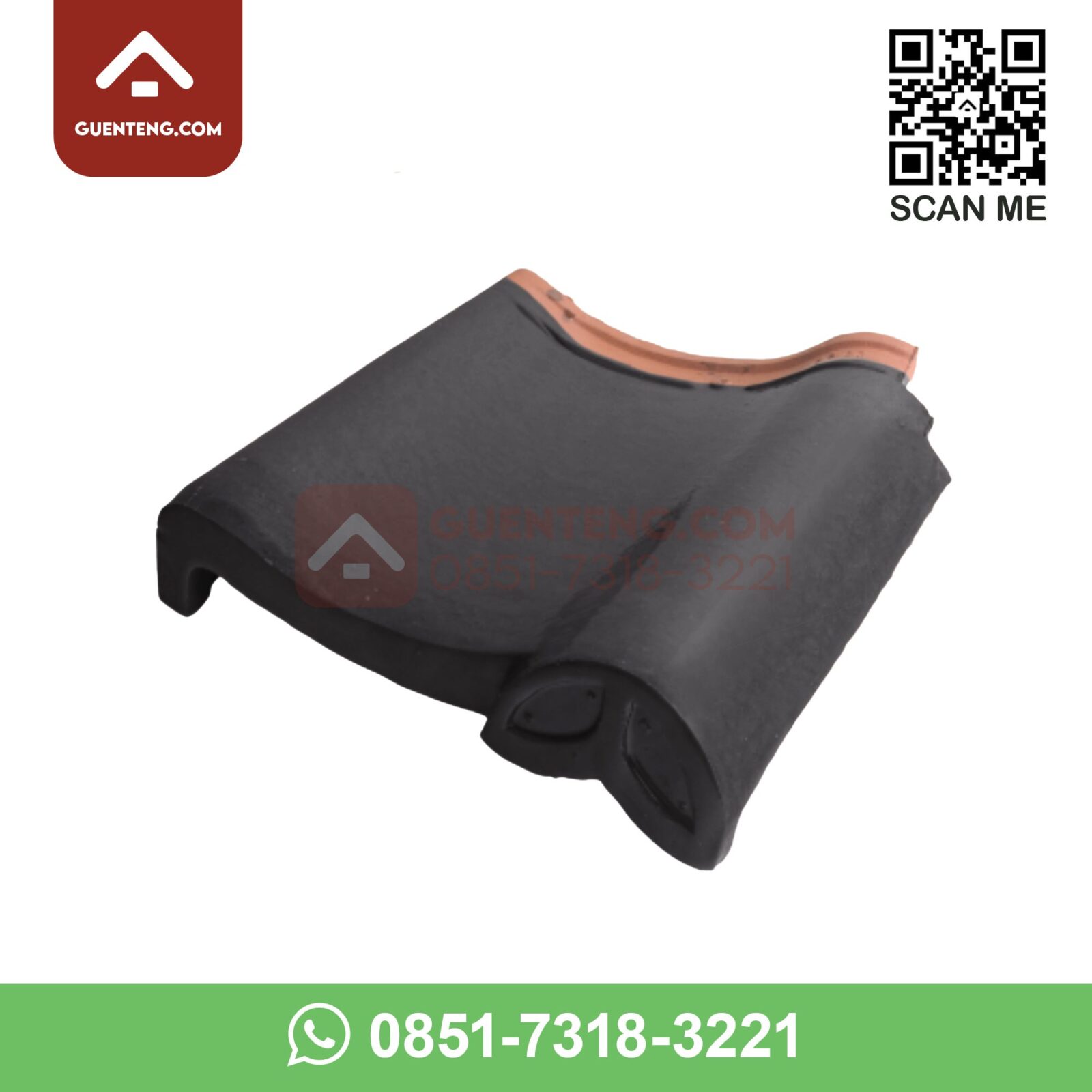 M3-HA Lisplang Kiri Hiasan Akhir (Left Special Gable) Aksesoris Genteng Keramik M Class Warna Matt Black – Hitam