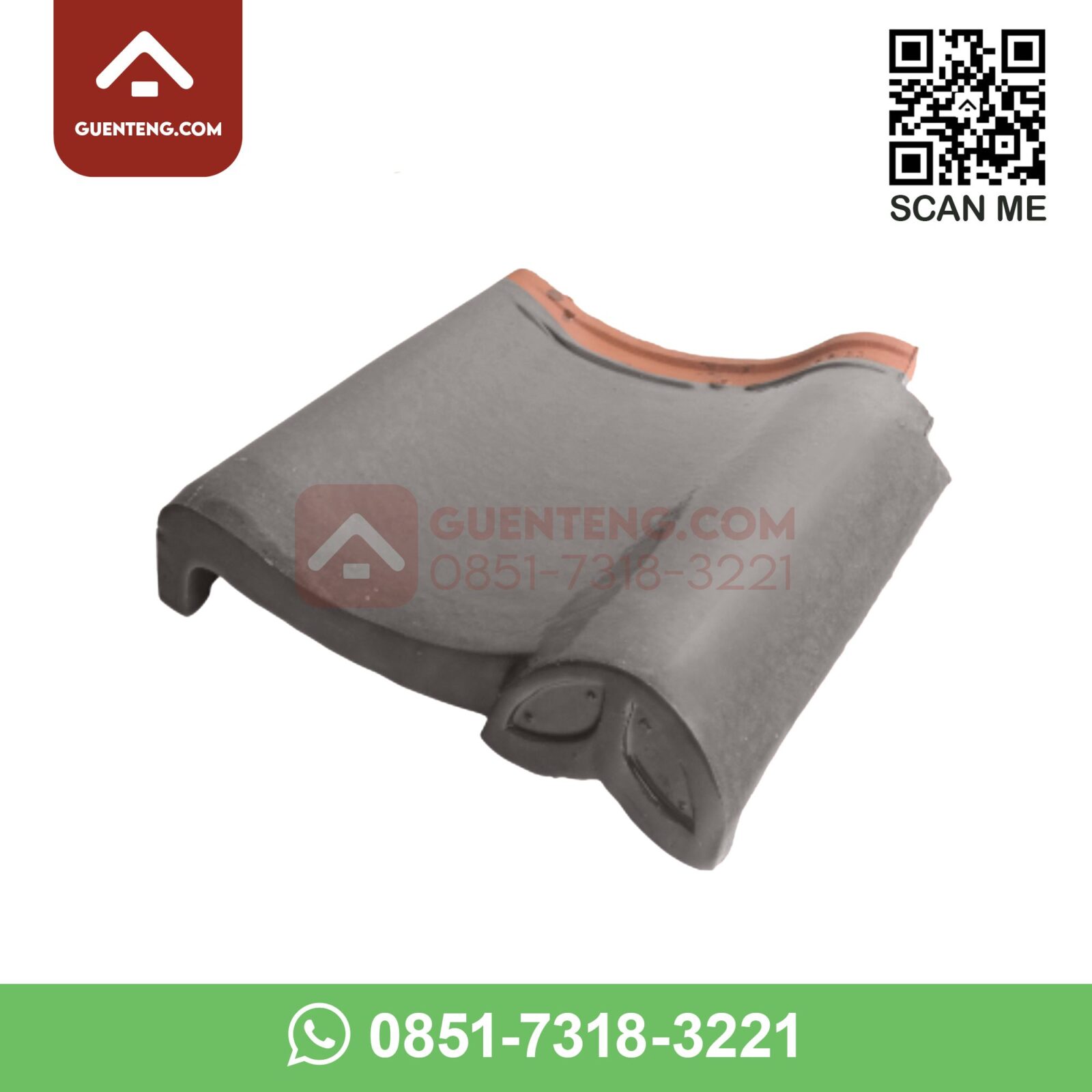 M3-HA Lisplang Kiri Hiasan Akhir (Left Special Gable) Aksesoris Genteng Keramik M Class Warna Matt Grey – Abu-Abu