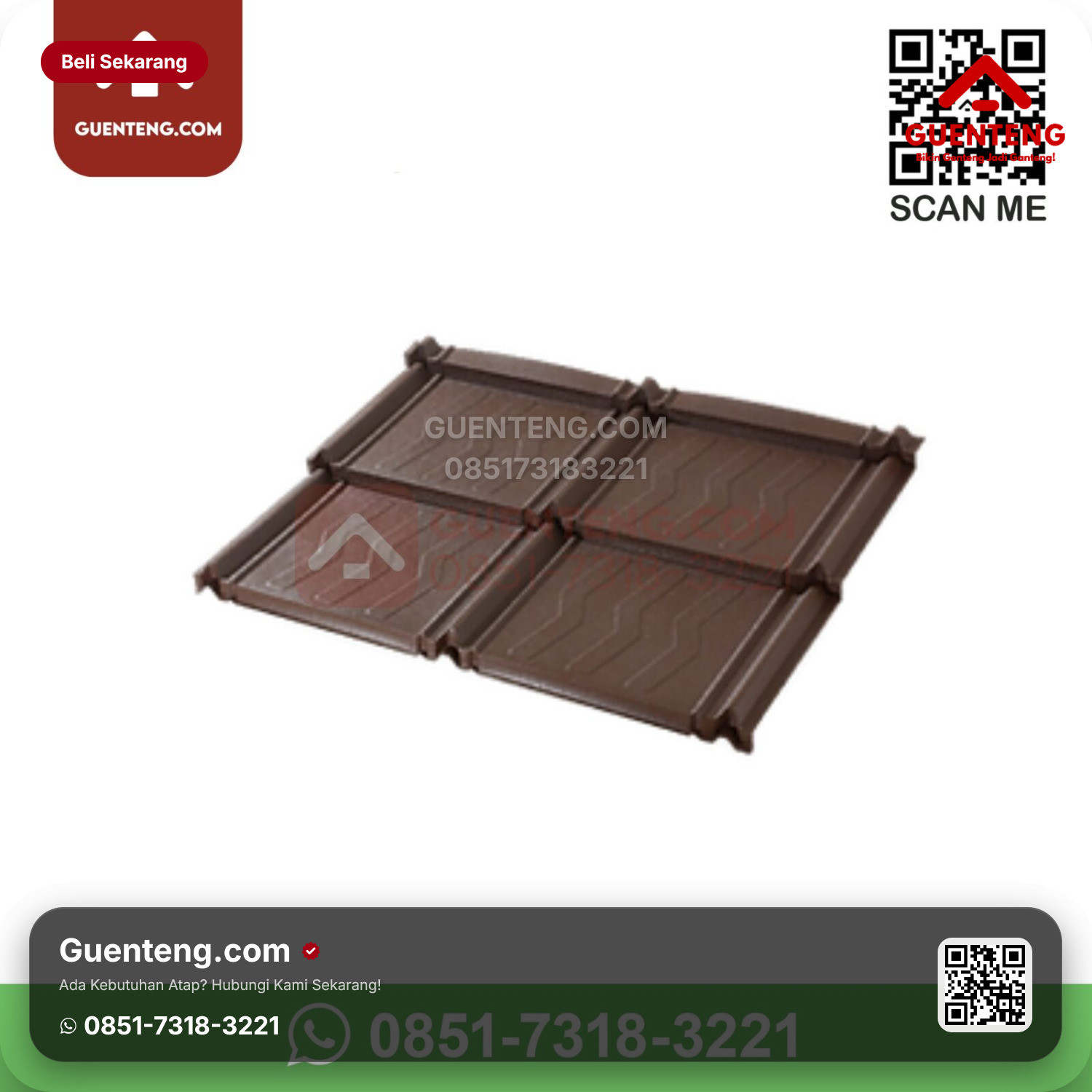 Genteng Metal Koko Roof Coral cokelat