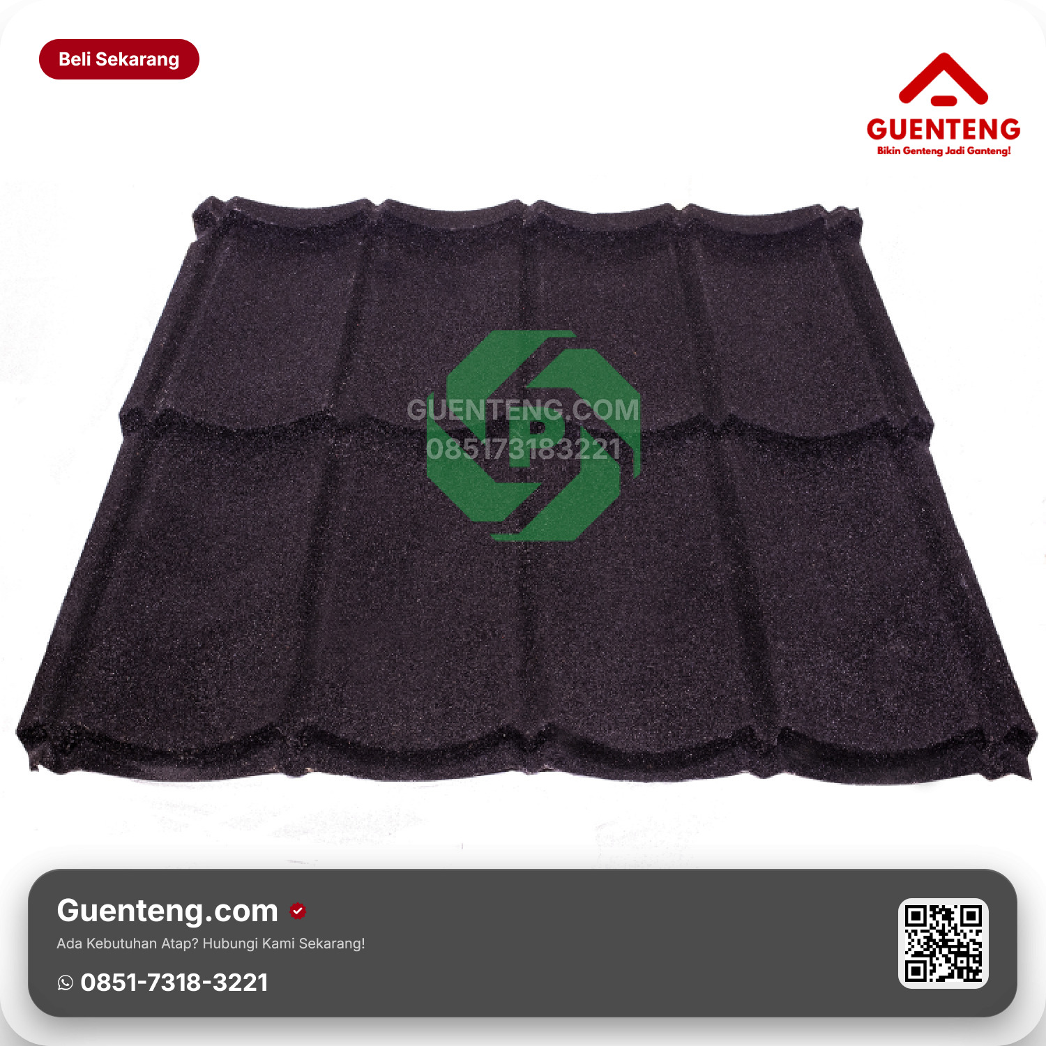 Genteng Metal Prima Roof INTI BATUAN / GLAZUR 1 X 4 BERLIAN (0.4)