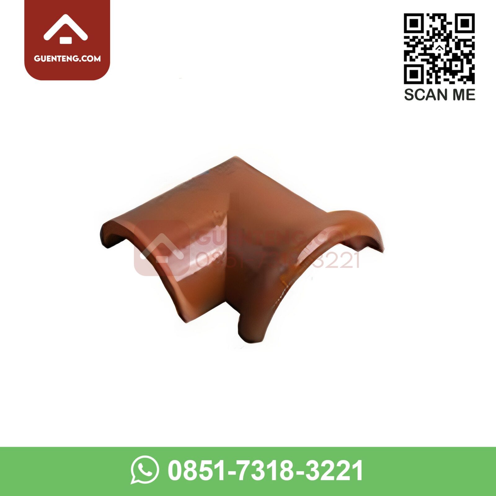Nok 2 Arah Kanan KE 10 B Kanmuri Espanica Warna Natural nok 2 arah kanan ke 10 b aksesoris genteng keramik kanmuri espanica warna natural coklat cokelat