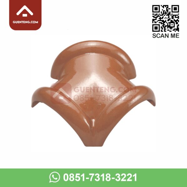 nok 3 arah kanan ke 8 a aksesoris genteng keramik kanmuri espanica warna medi brown coklat cokelat