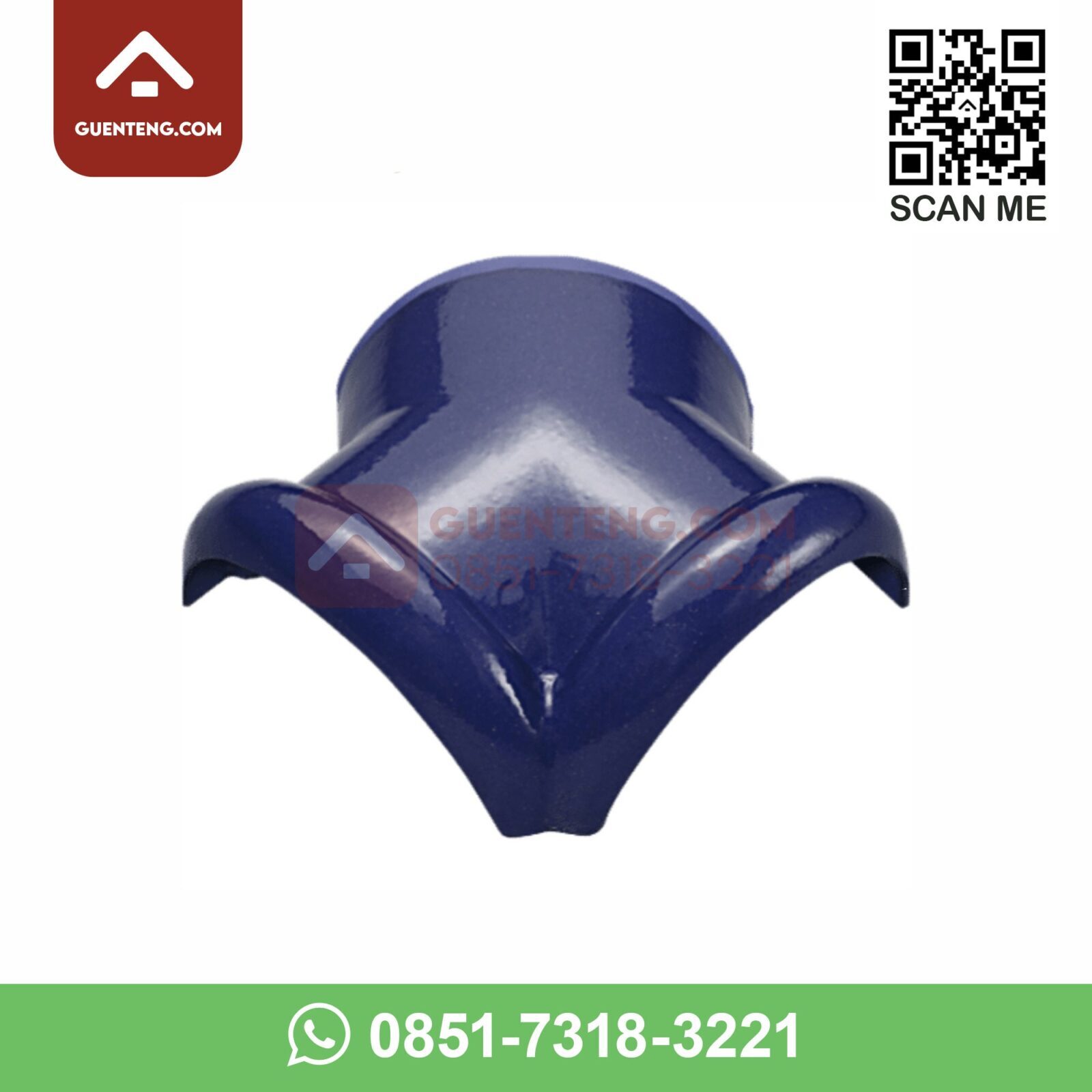 Nok 3 Arah Kiri KE 8 B Kanmuri Espanica Warna Admiral Blue nok 3 arah kiri ke 8 b aksesoris genteng keramik kanmuri espanica warna admiral blue 1