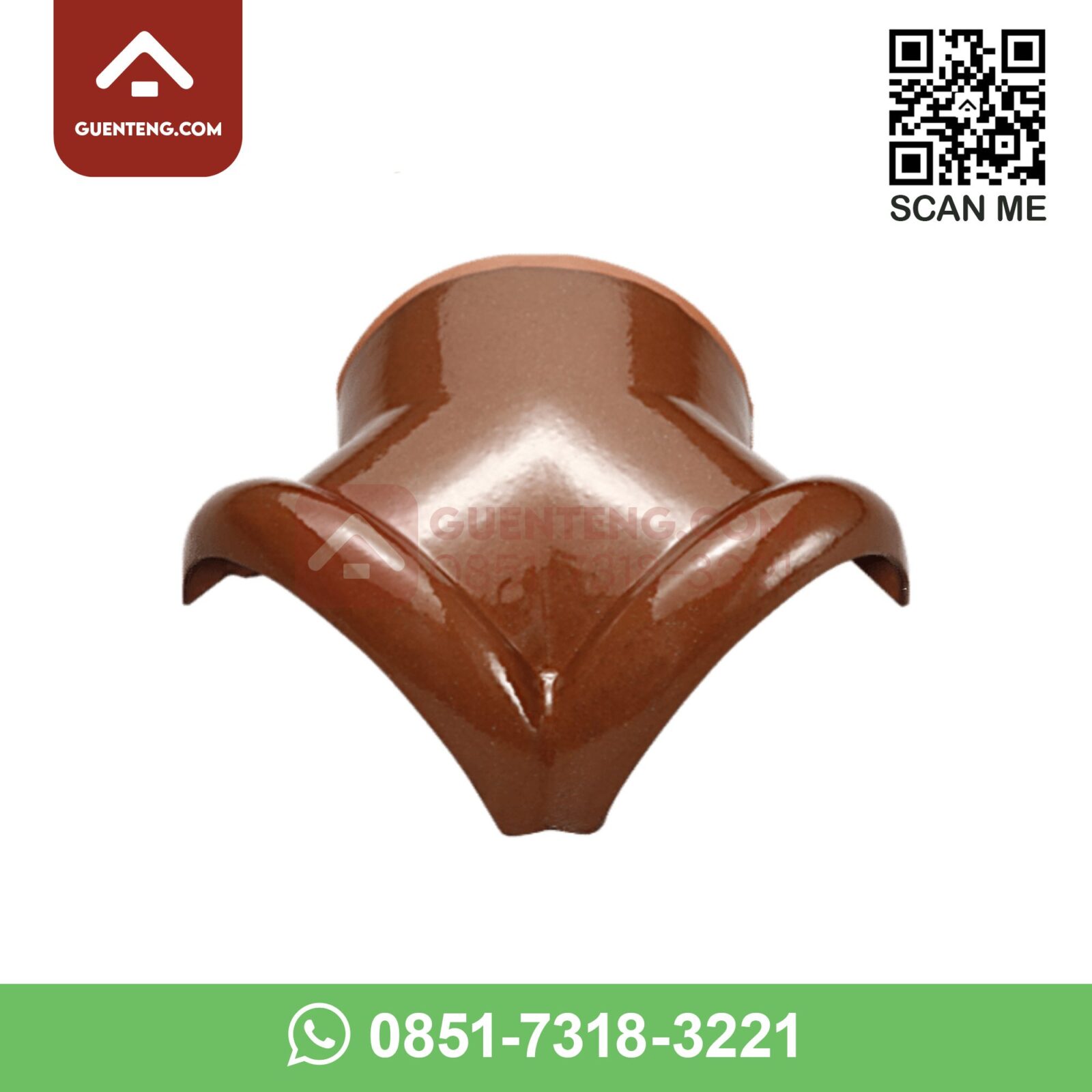 Nok 3 Arah Kiri Ke 8 B Aksesoris Genteng Keramik Kanmuri Espanica Warna Natural Coklat Cokelat