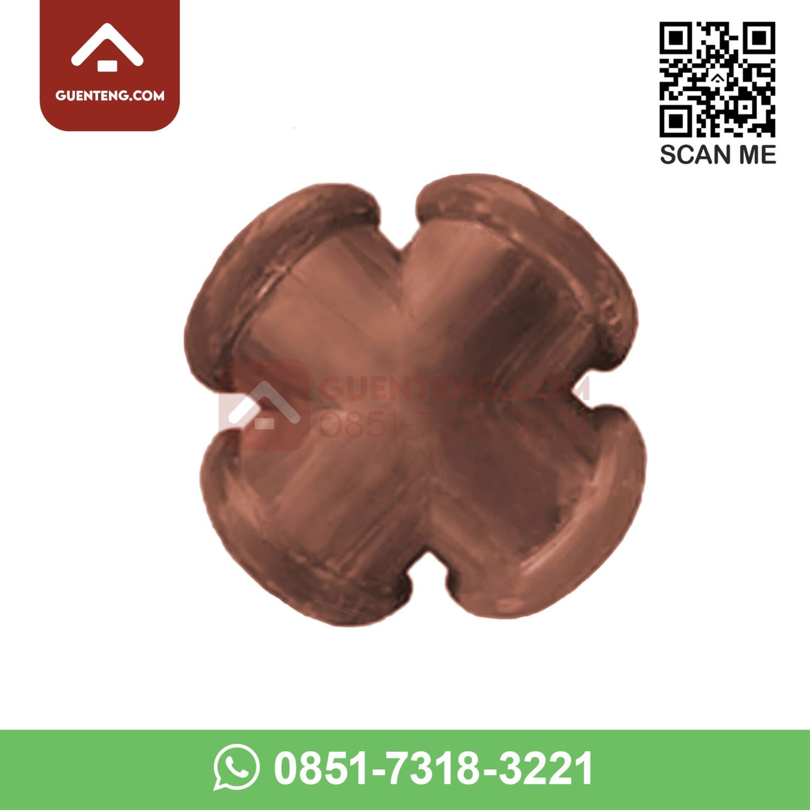 Nok 4 Arah Jurai Aksesoris Genteng Keramik Kia S11 Four Forked Ridge Warna Pietra Terracotta