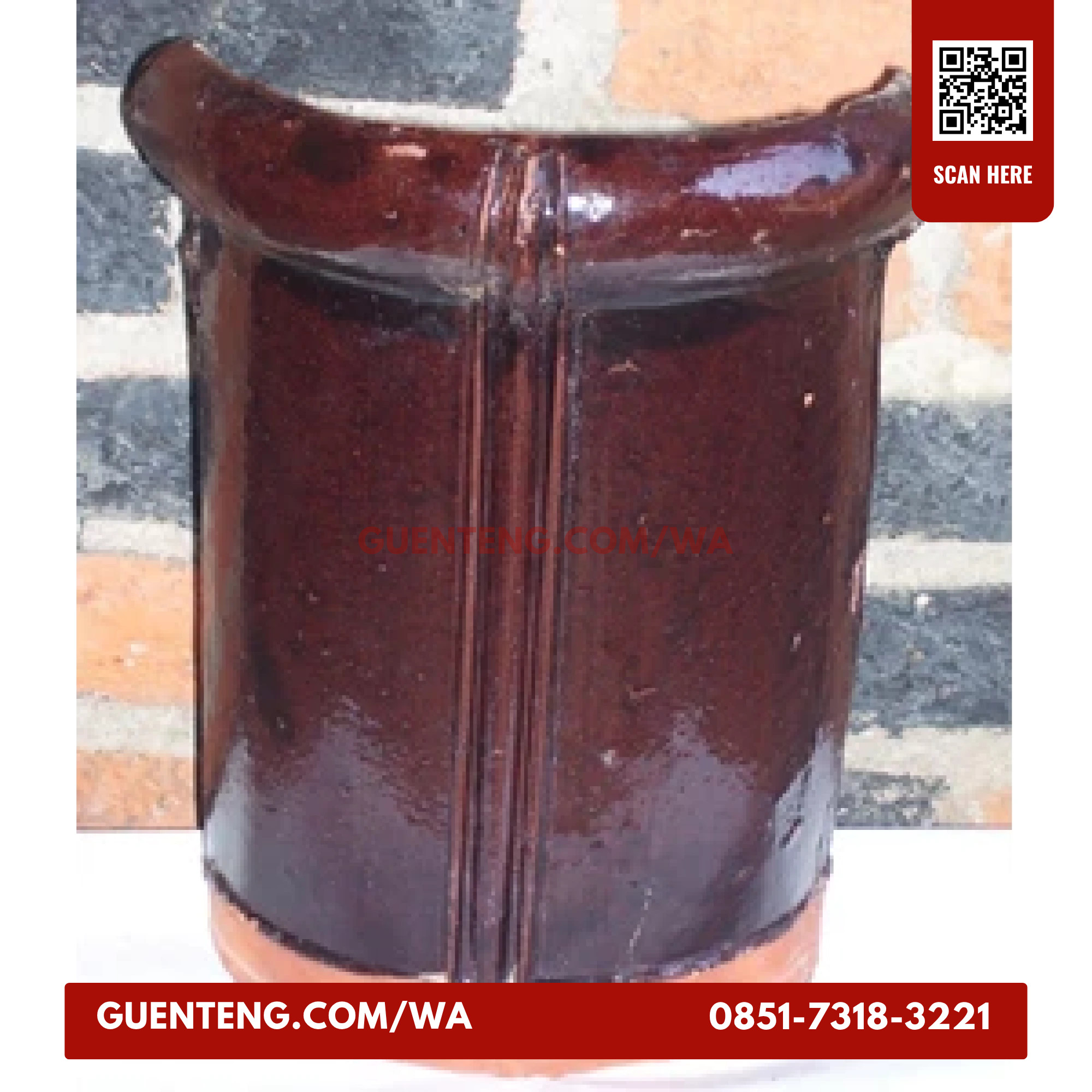 Nok Atas Bulat Jatiwangi Warna Glazur Brown