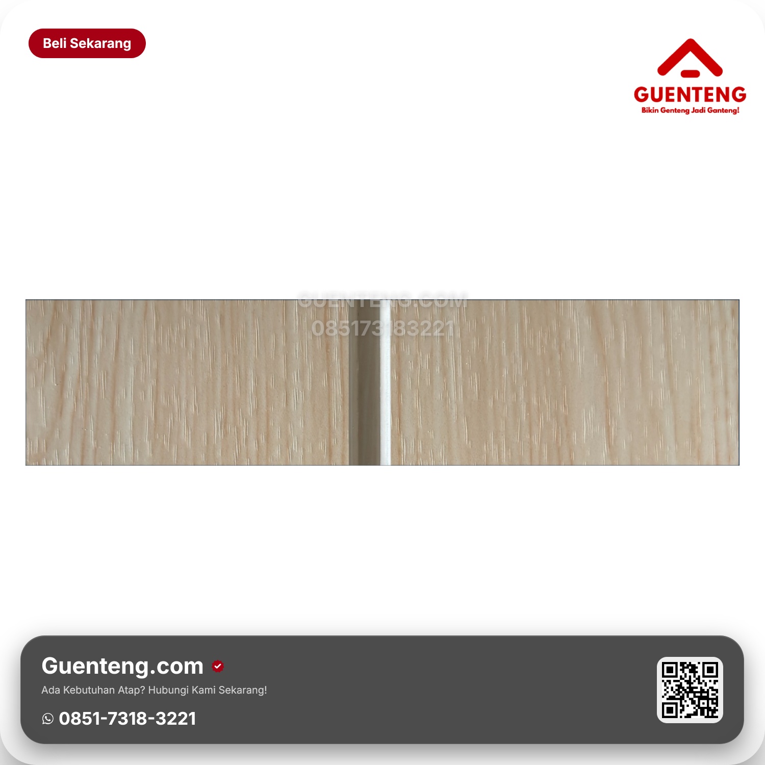 Atap Plafon PVC Hyperfon Doff HK 001 NP White Acacia Nat 8mm x 20cm