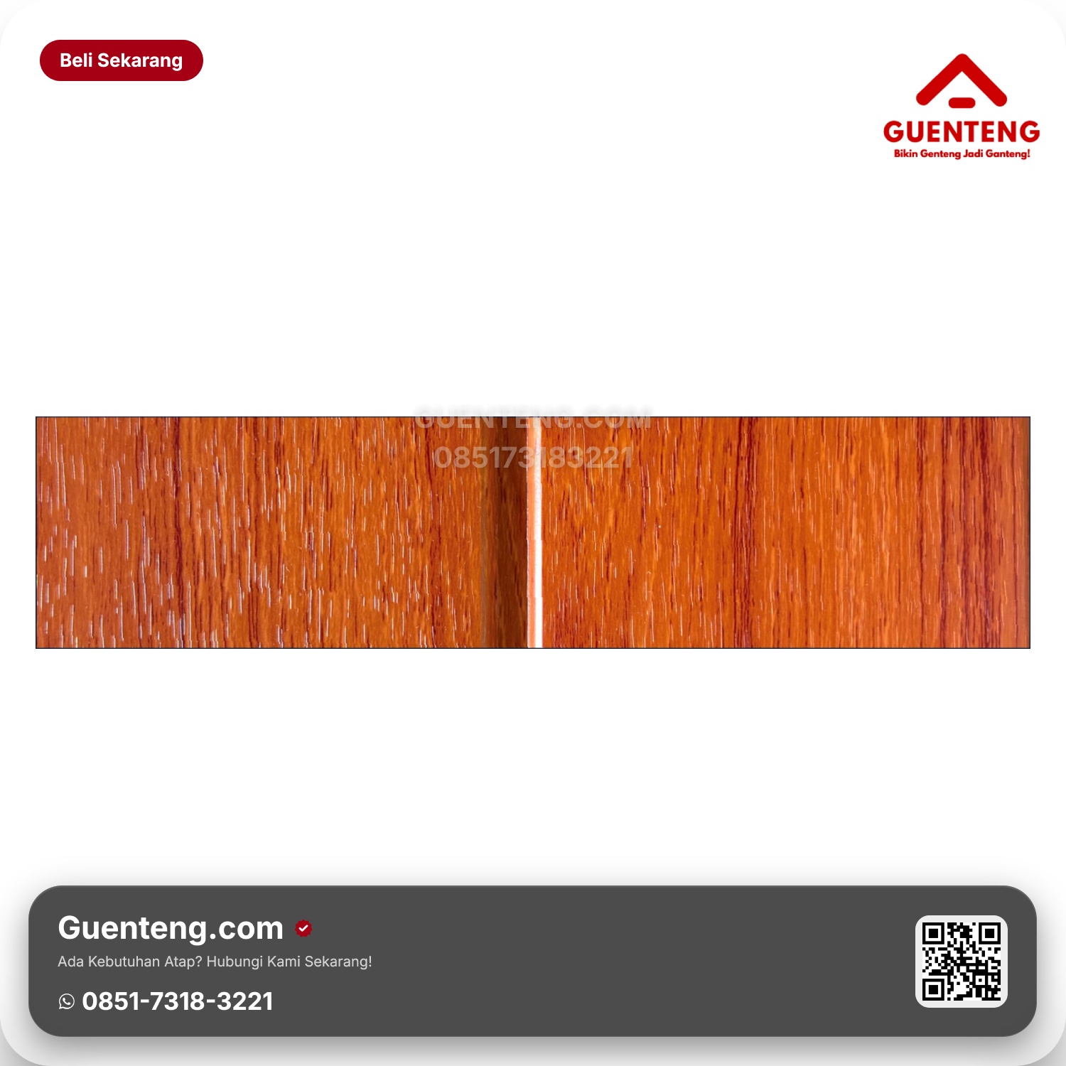 Atap Plafon PVC Hyperfon Doff HK 004 NP Rustic Cherry Nat 8mm x 20cm