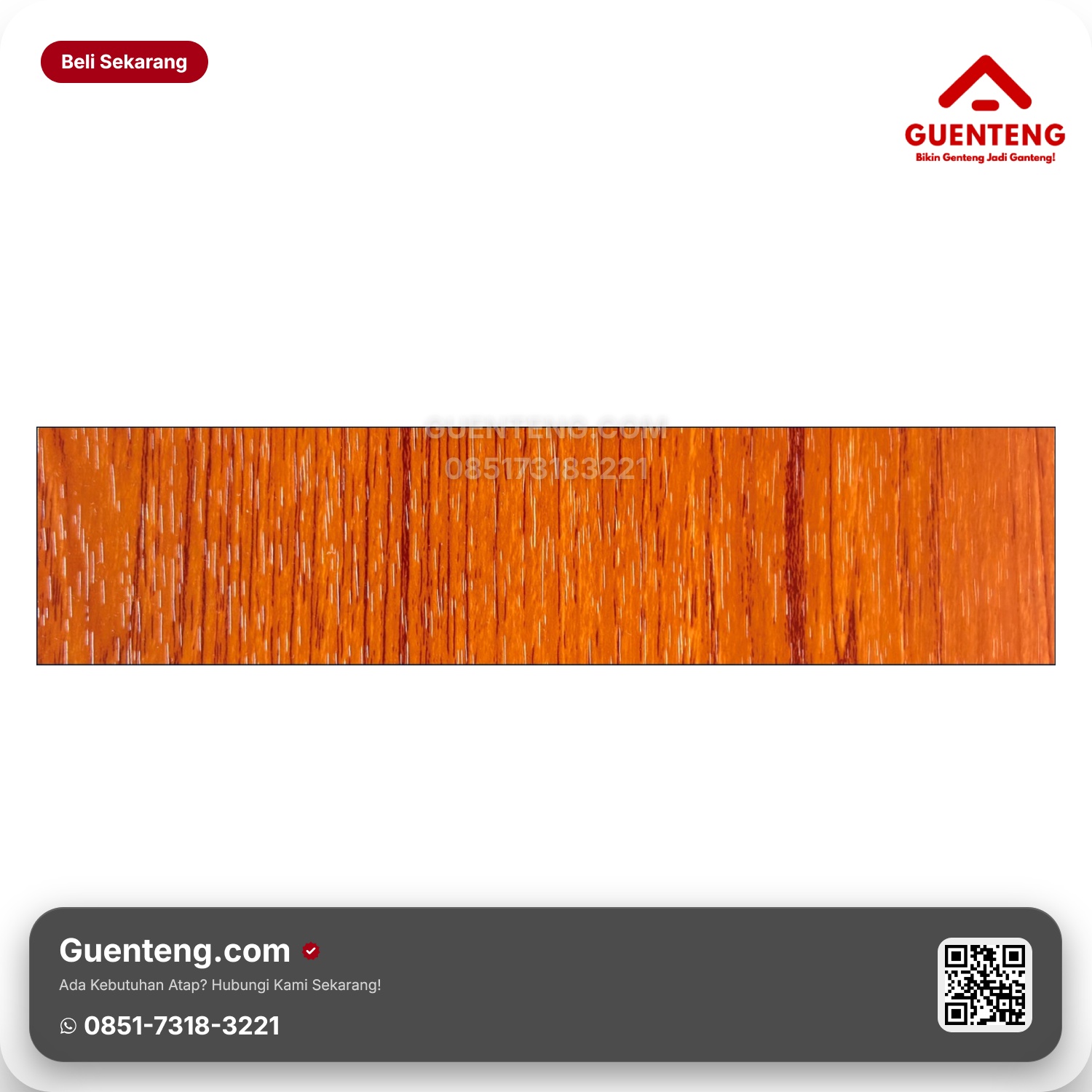 Atap Plafon PVC Hyperfon Doff HK 004 Rustic Cherry 8mm x 20cm