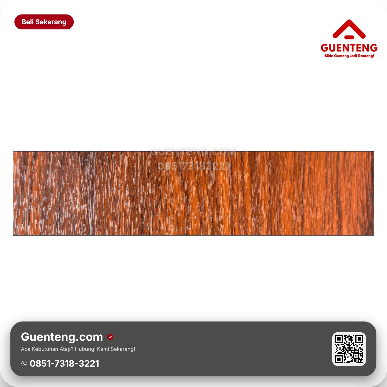 Atap Plafon PVC Hyperfon Doff HK 005 Iron Walnut 8mm x 20cm
