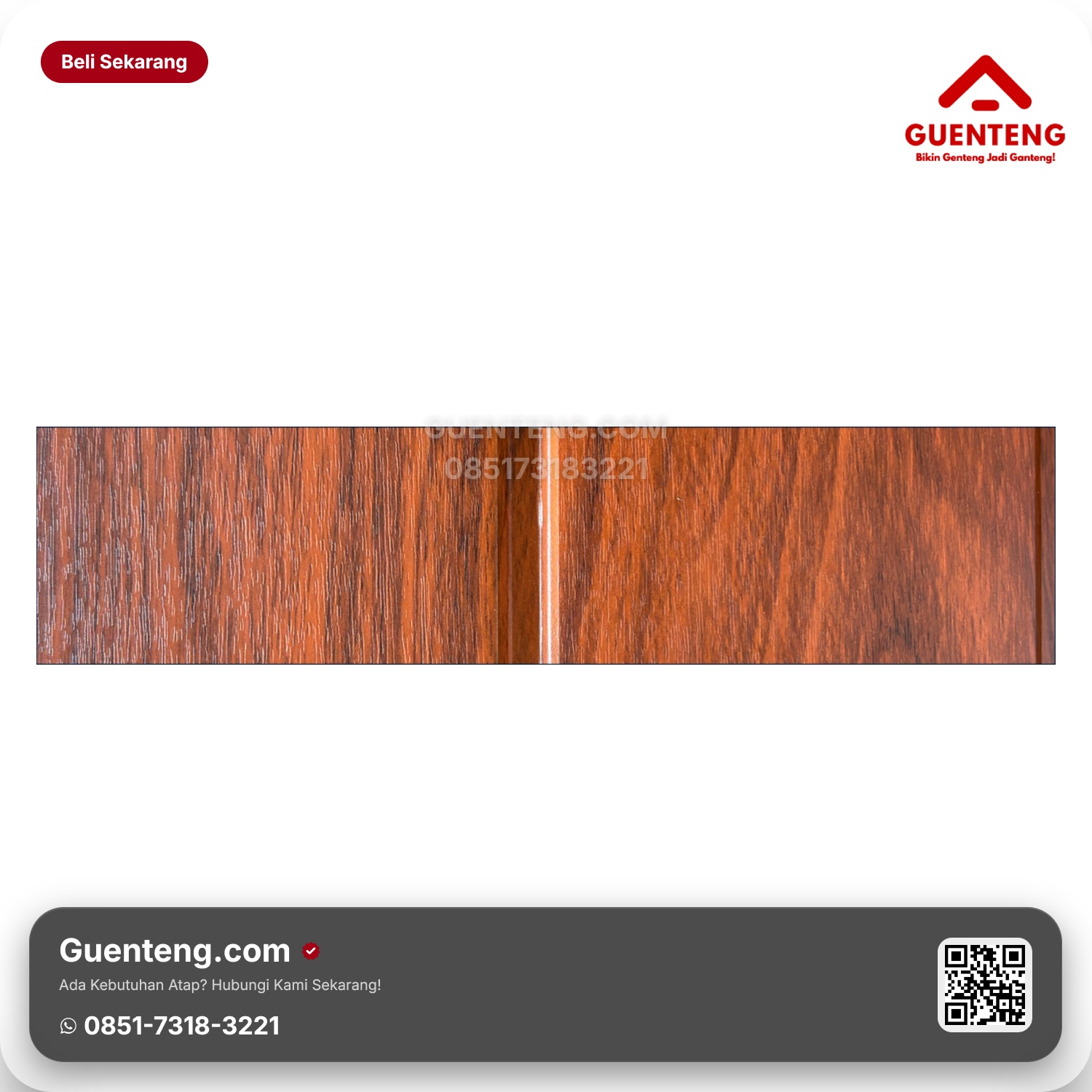 Atap Plafon PVC Hyperfon Doff HK 005 NP Iron Walnut Nat 8mm x 20cm