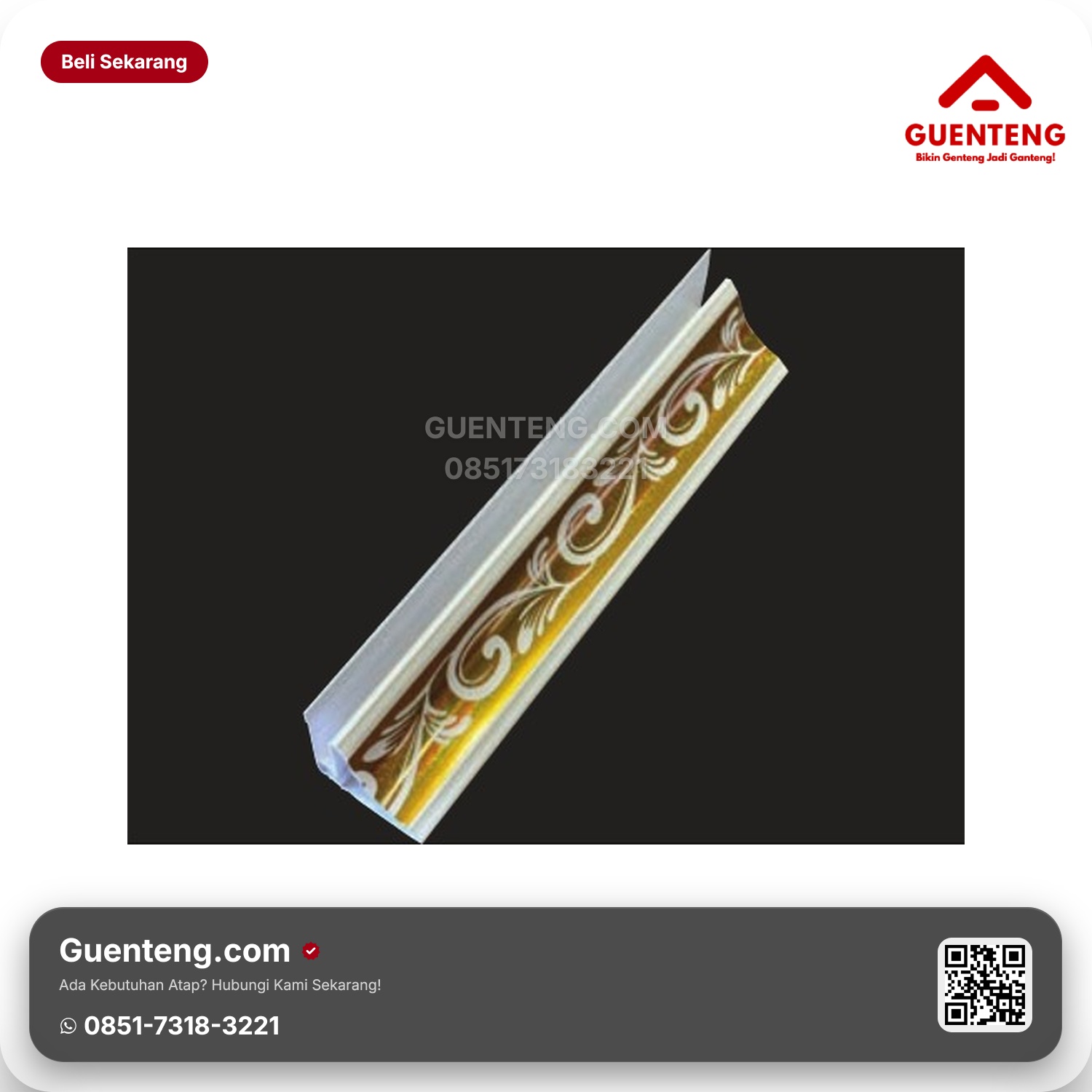 Atap List Plafon PVC Superfon LD 003 B Dinding Besar motif gold