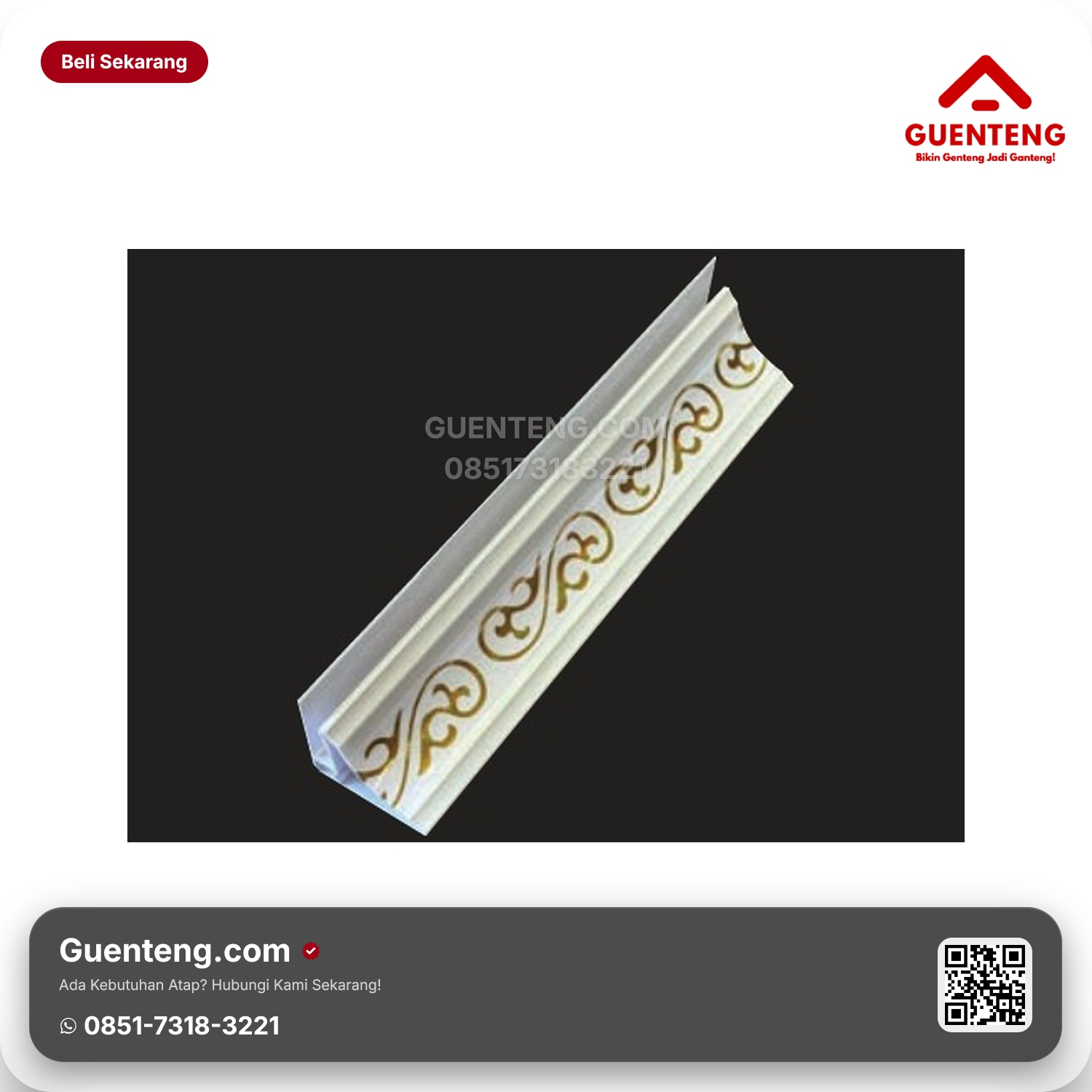 Atap List Plafon PVC Superfon LD 004 B Dinding Besar motif ukir putih
