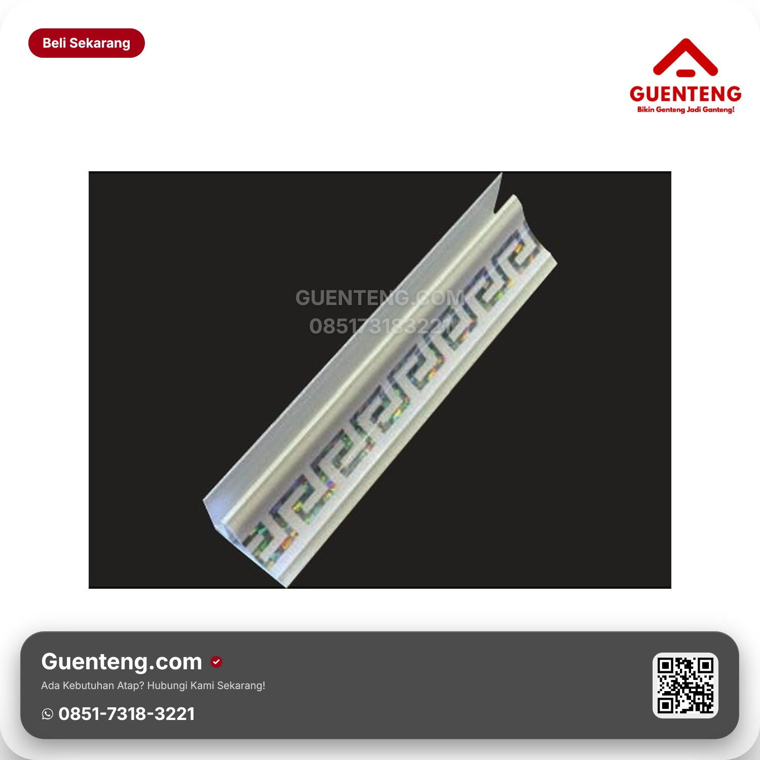 Atap List Plafon PVC Superfon LD 006 B Dinding Besar motif Greek silver