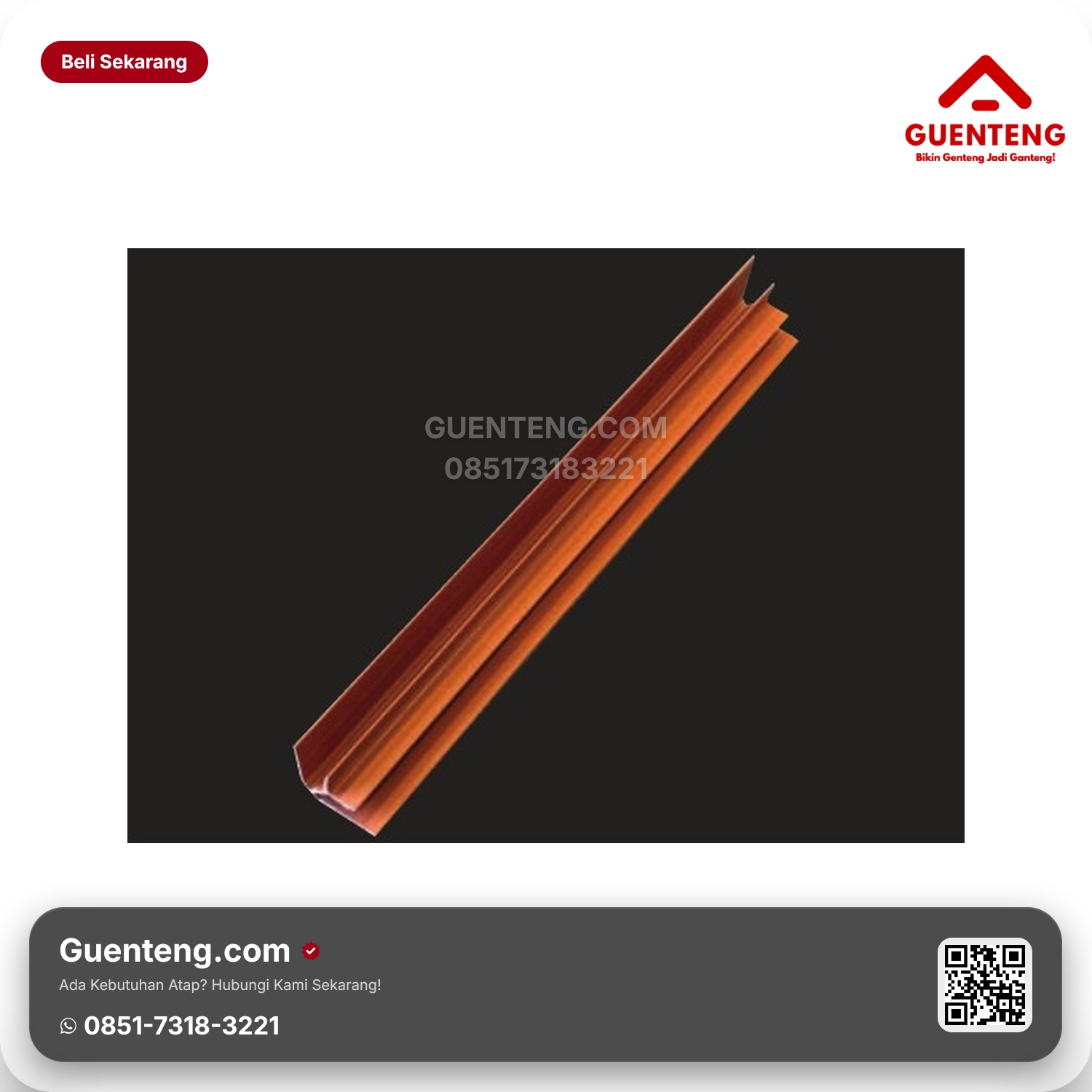 Atap List Plafon PVC Superfon LS 002 D Sudut Dalam coklat