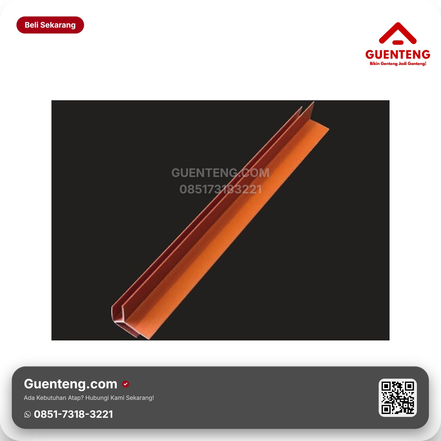 Atap List Plafon PVC Superfon LS 002 L Sudut Luar coklat