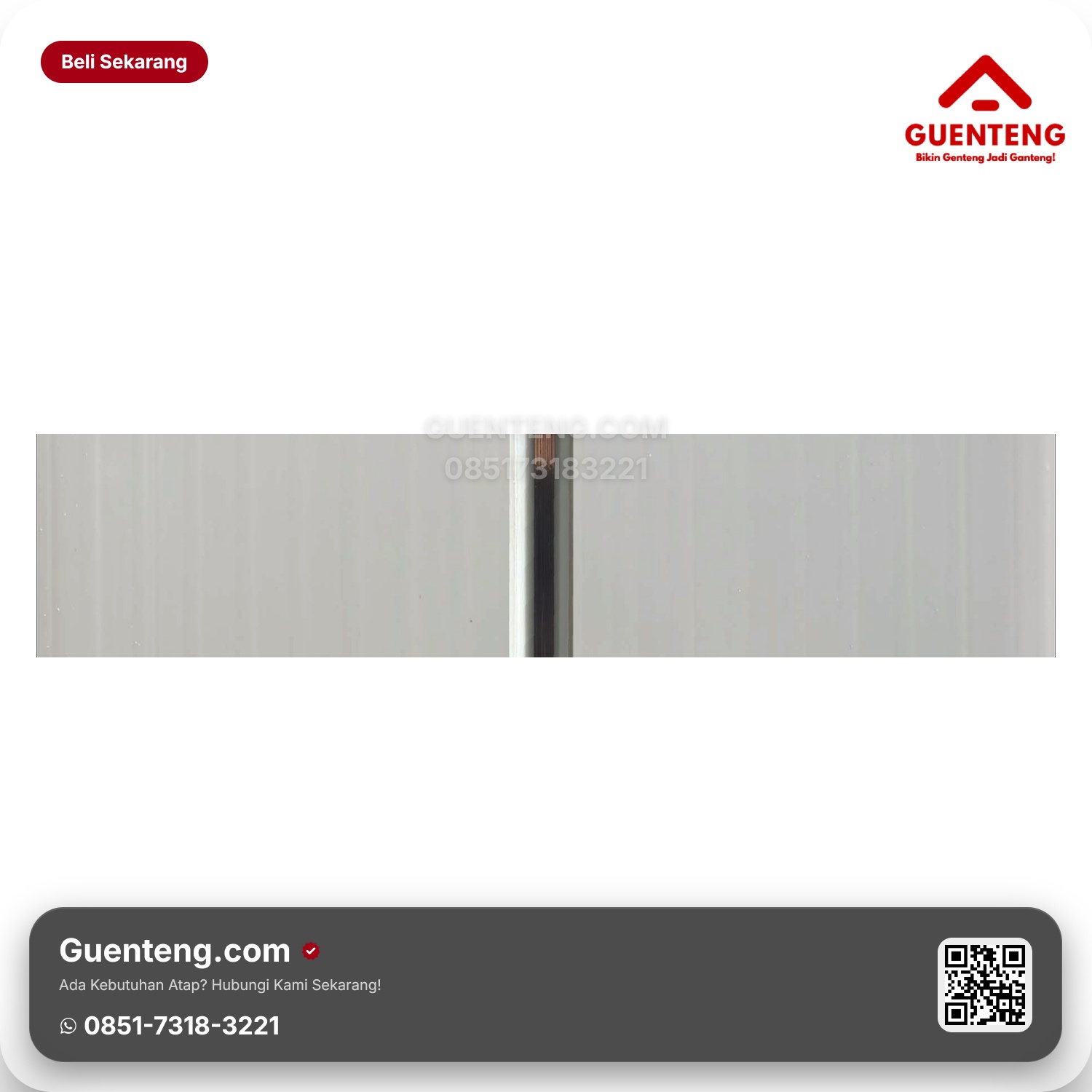Atap Plafon PVC Superfon Glossy SP 001 NS Deluxe White Nat Silver 8mm x 20cm