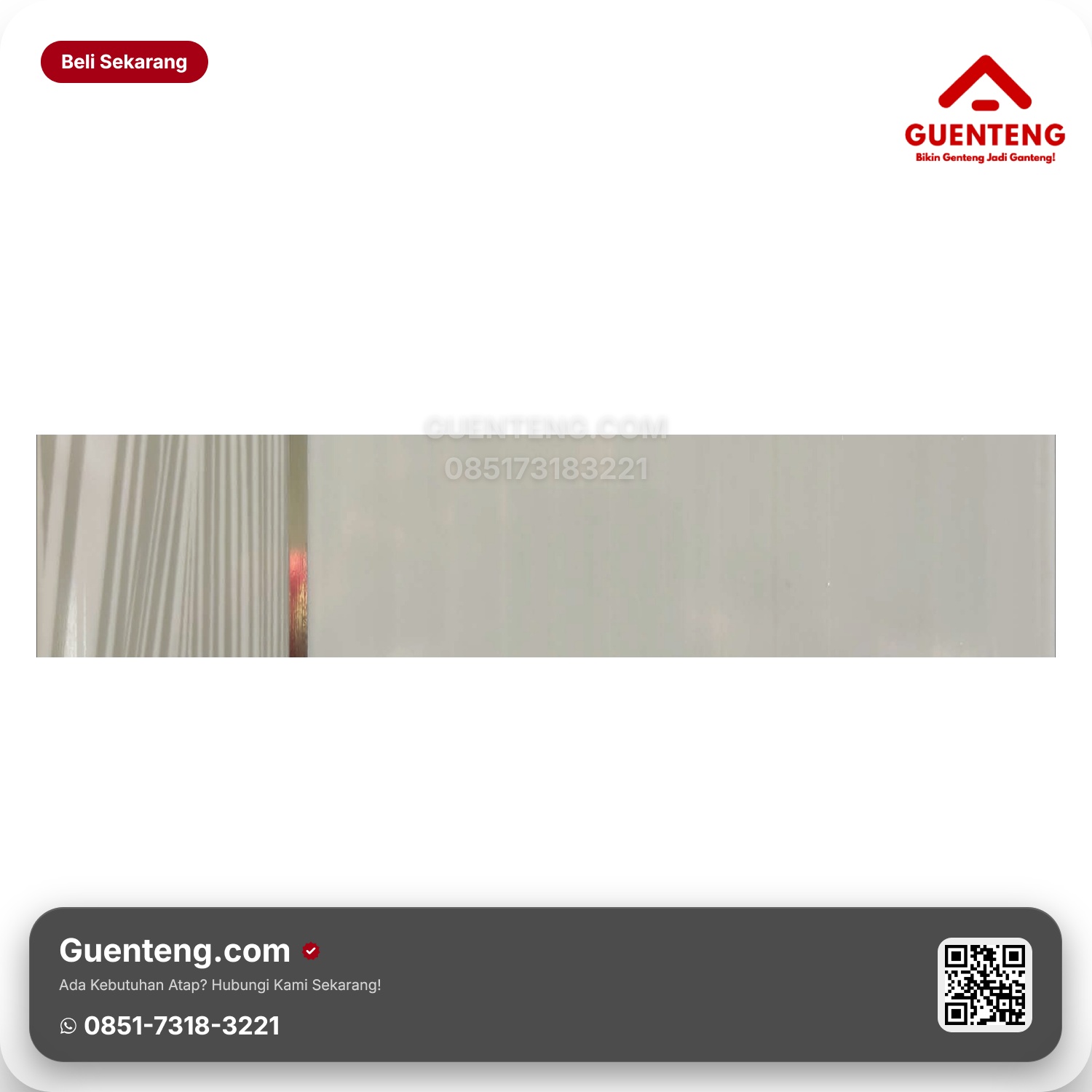 Atap Plafon PVC Superfon Glossy SP 002 Polar White 8mm x 20cm