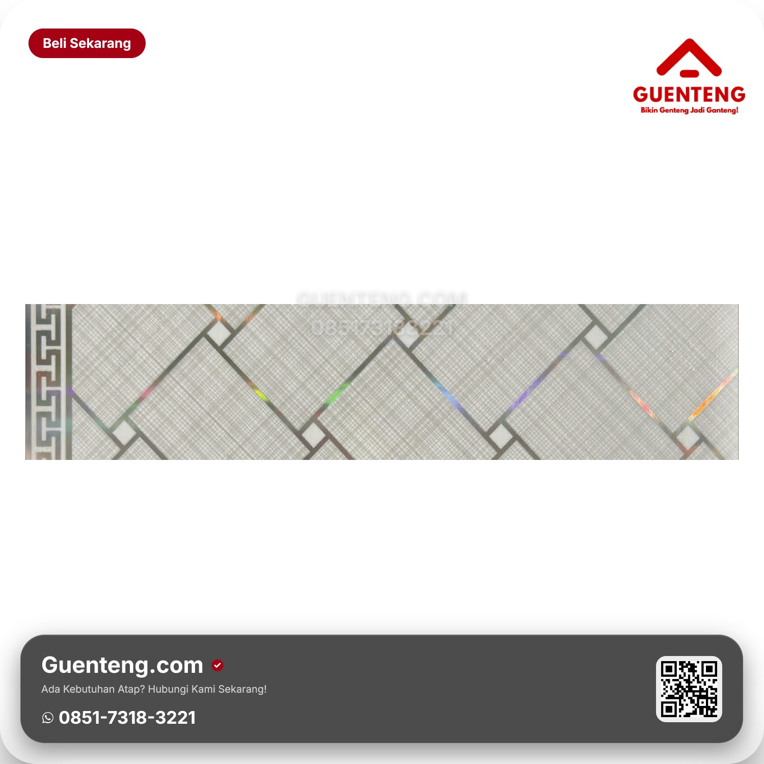 Atap Plafon PVC Superfon Glossy SP 003 Modern Grid 8mm x 20cm
