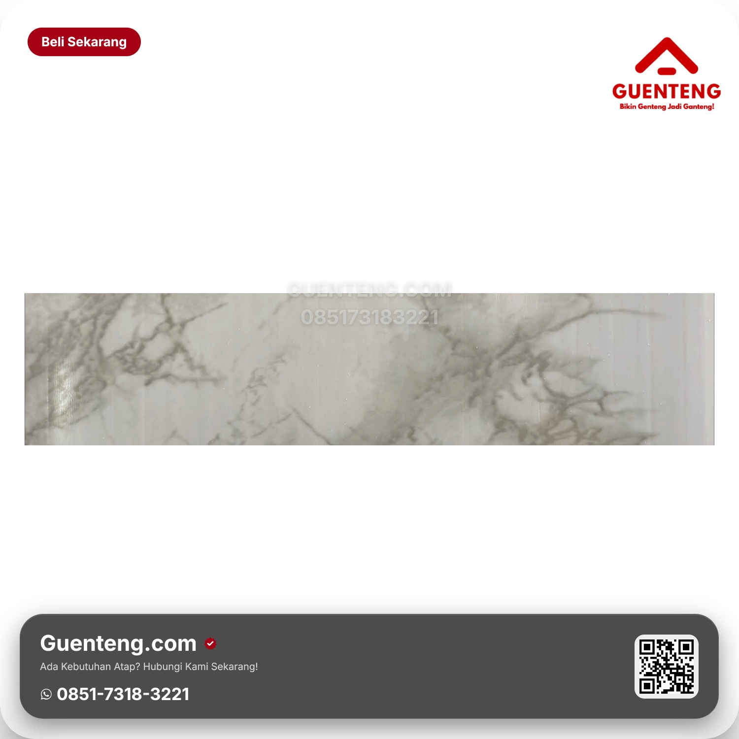 Atap Plafon PVC Superfon Glossy SP 009 White Calcutta 8mm x 20cm
