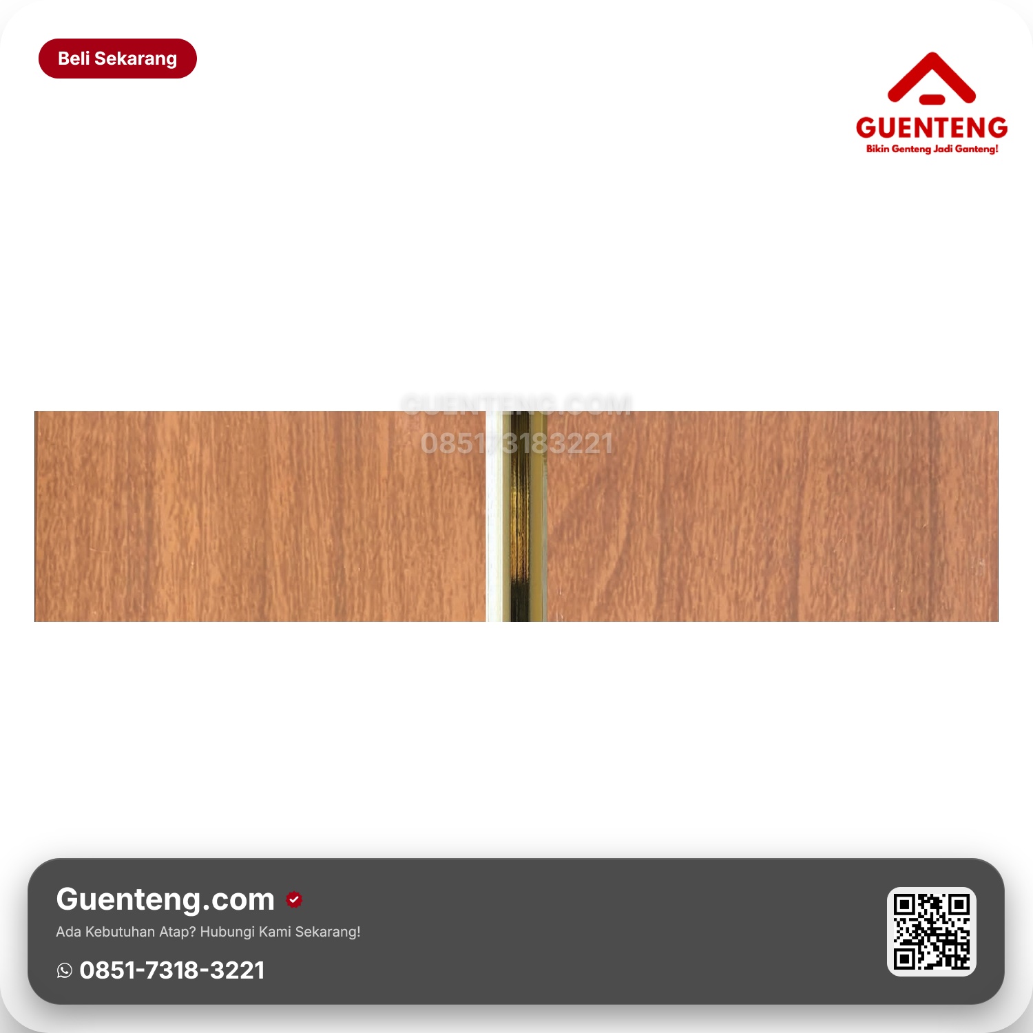 Atap Plafon PVC Superfon Glossy SK 004 NG Sheen Teak Nat Gold 8mm x 20cm
