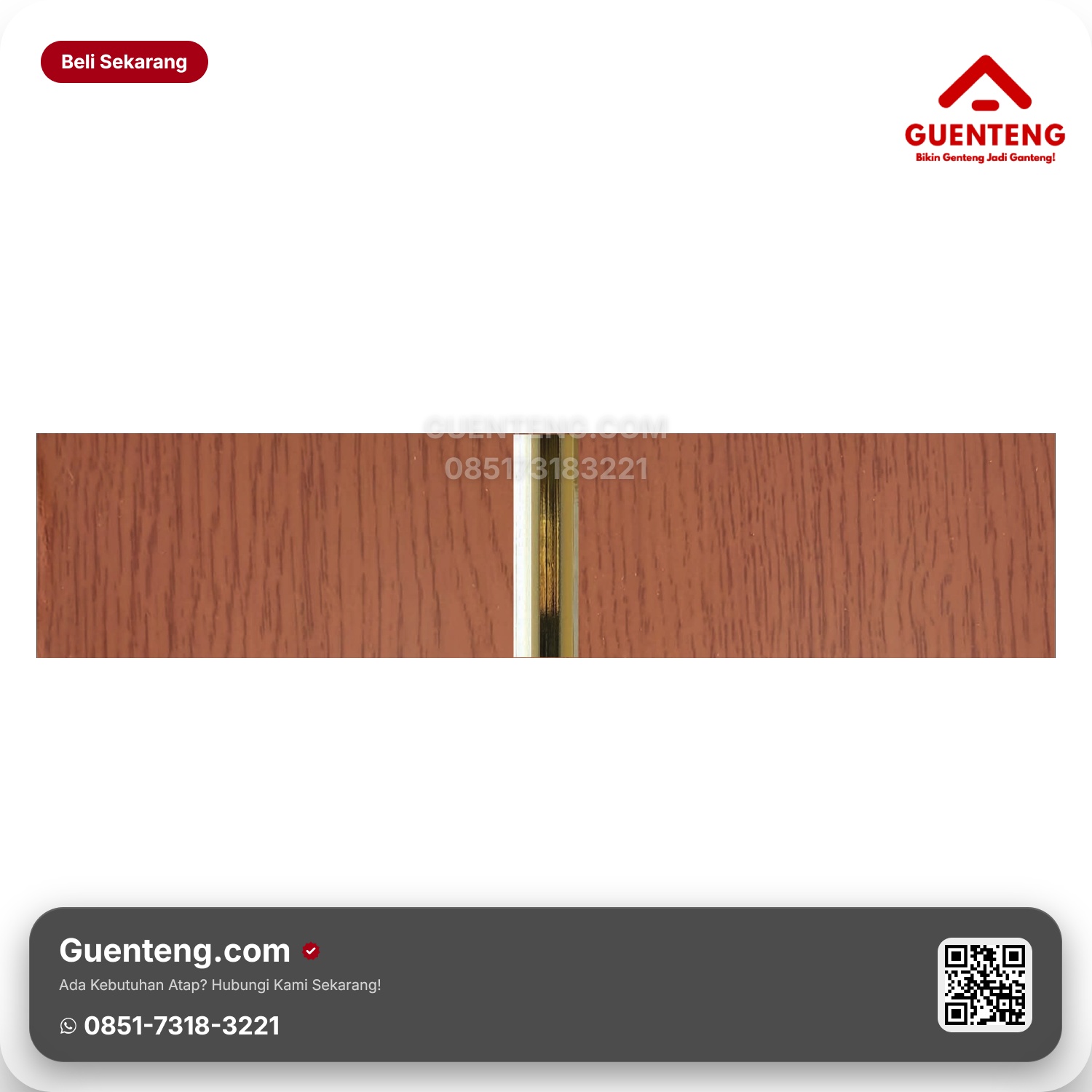 Atap Plafon PVC Superfon Glossy SK 005 NG Red Mahogany Nat Gold 8mm x 20cm
