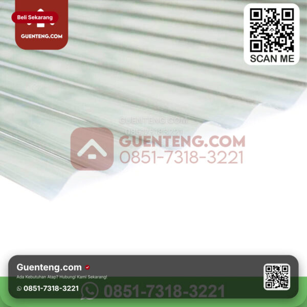 Plastik Polycarbonate Polycarbonate Gelombang Sunpro Tuff Tebal 0 8 mm Clear Lebar 105 cm Panjang 1 6 Meter