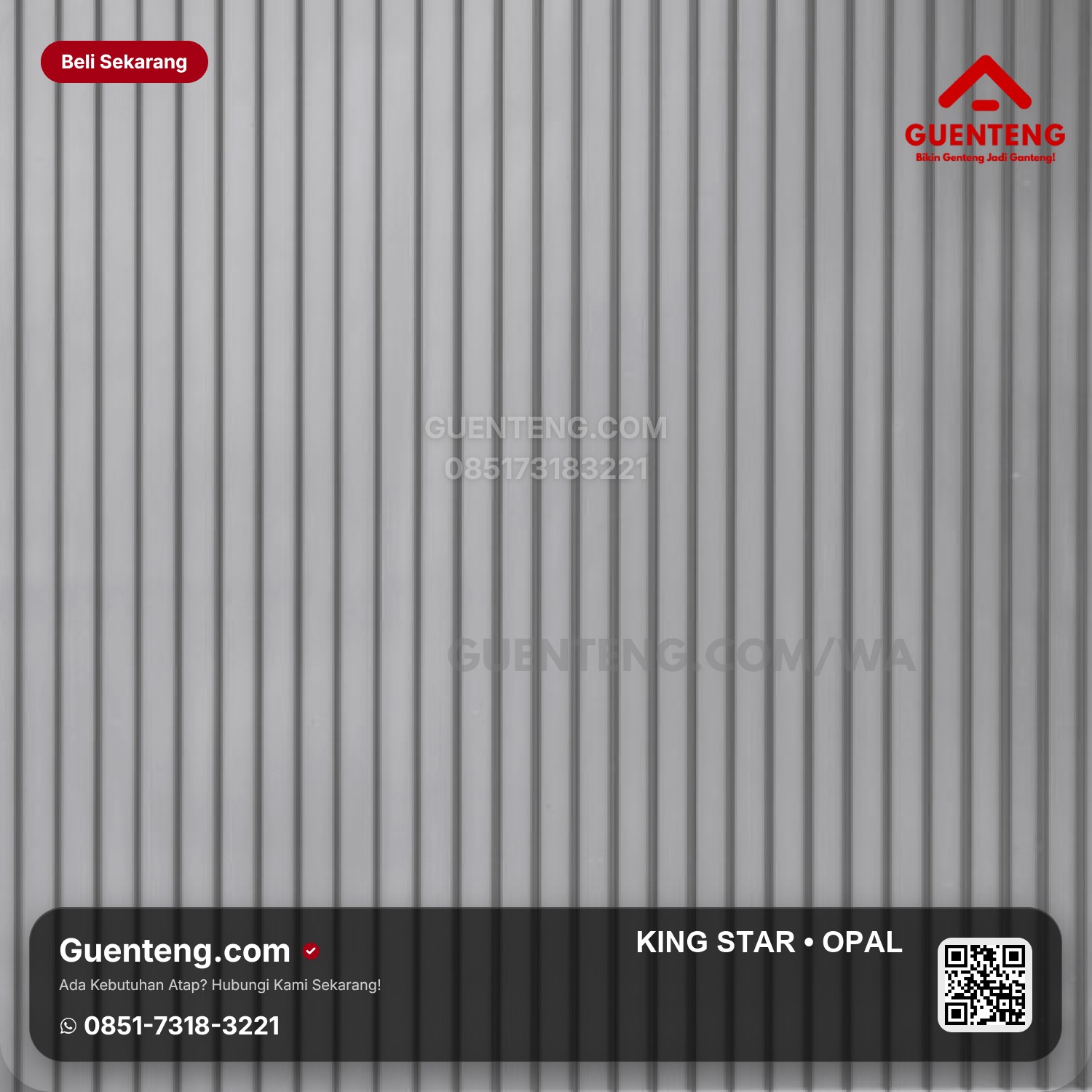 Atap Polycarbonate KING STAR Opal (Putih Susu)