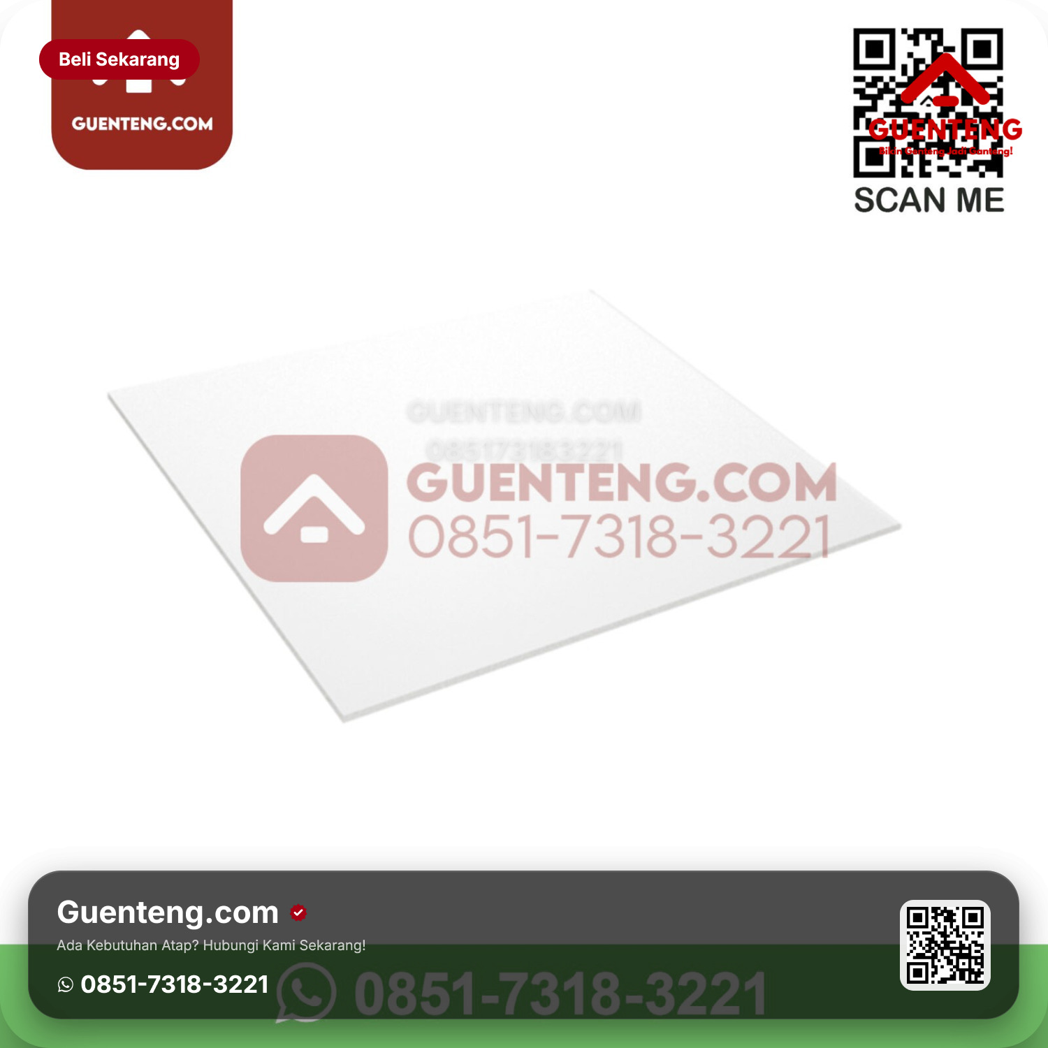 Atap Plastik Polycarbonate Solid Sheet SOLARFLAT / SOLARTUFF 6,0 mm Lebar 122 cm / (Profil: Plain/Embossed | Colors: Clear/Grey/Bronze)