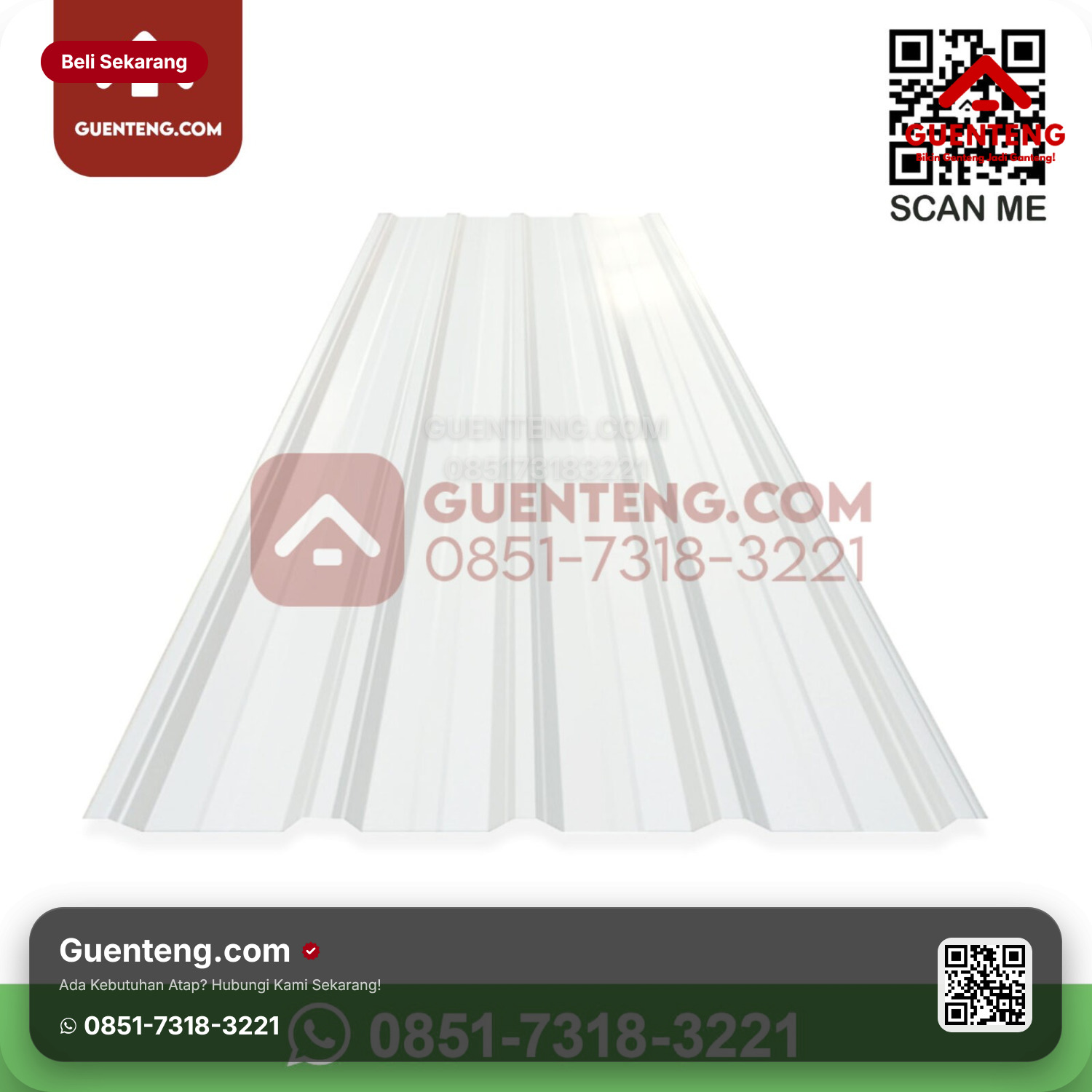 Atap Plastik PP & PET Evodeck Spandek Transparan Lebar 77 (K-75)