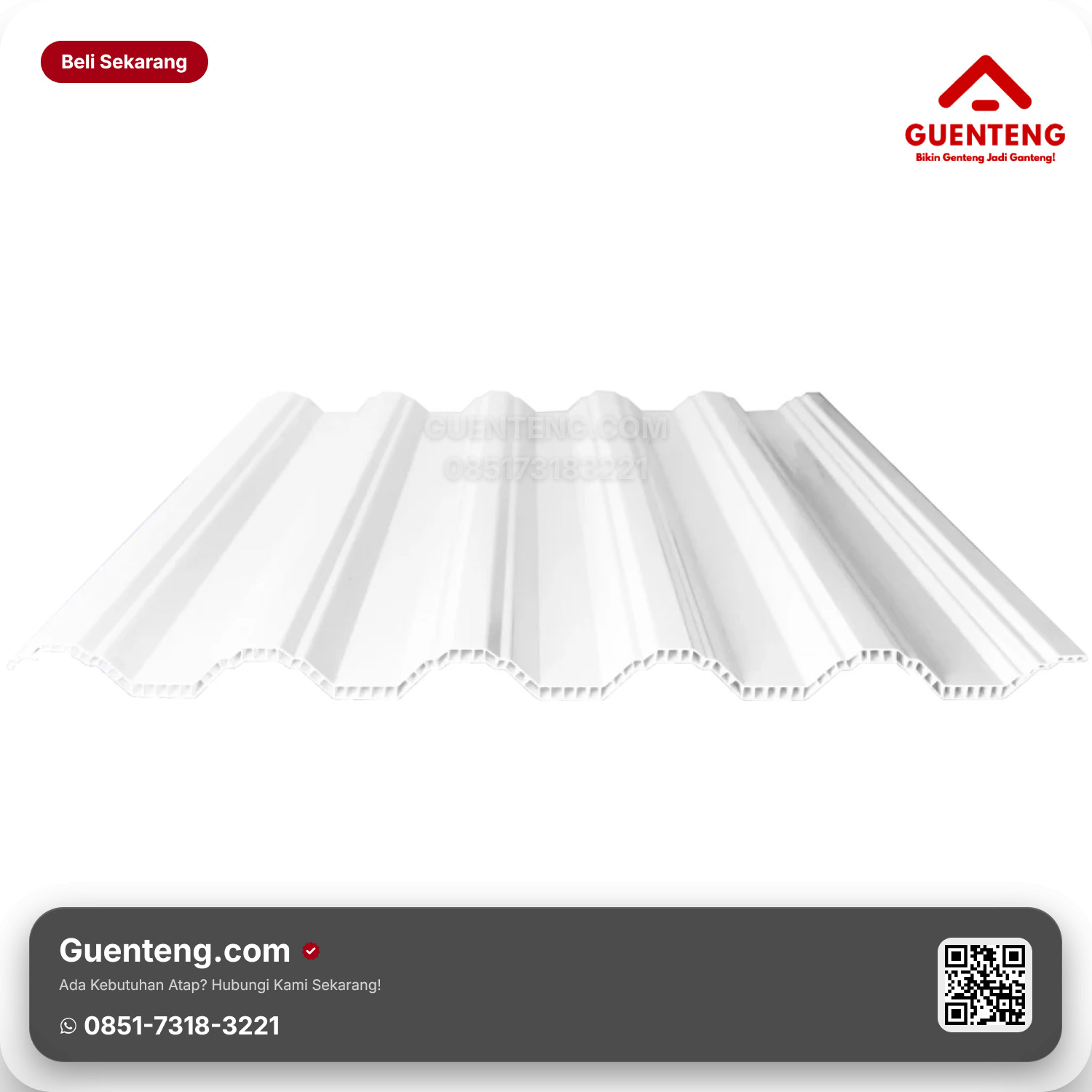 Atap Plastik AvantGuard & Holodeck uPVC Evolite X 10mm translucent roof (efektif 86cm)