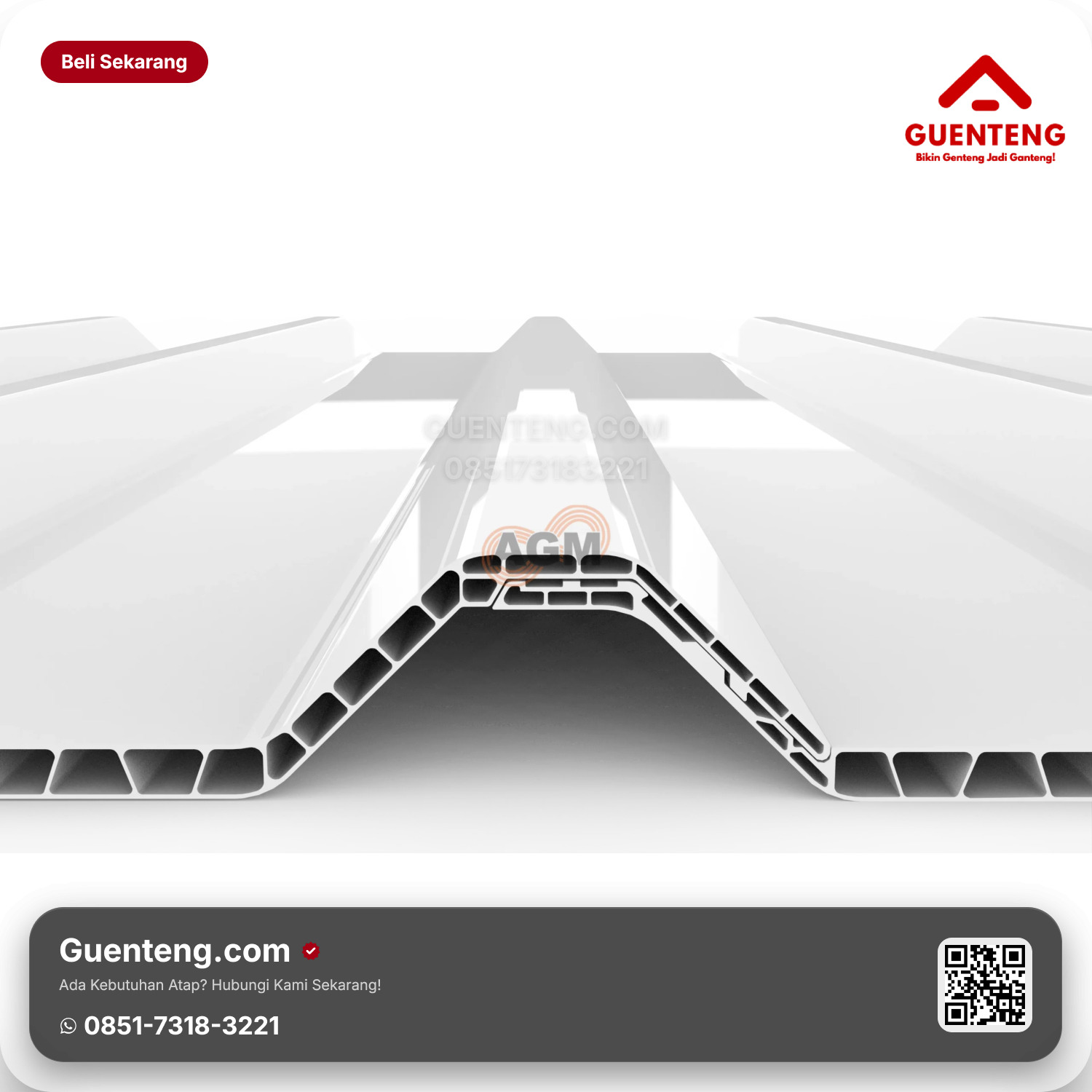 Atap Plastik AvantGuard & Holodeck uPVC Evolite X 10mm roof (efektif 86cm)
