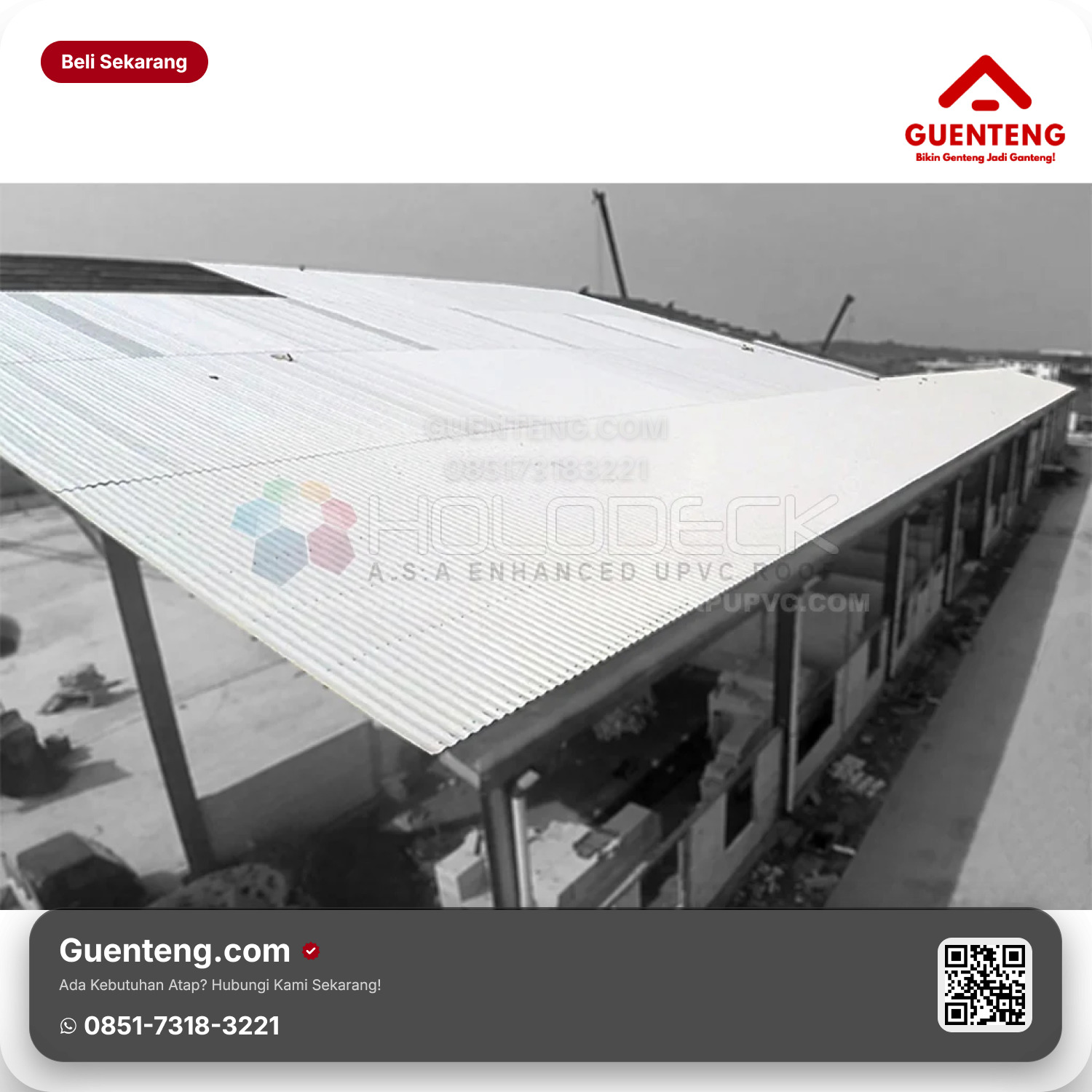 Atap Plastik AvantGuard & Holodeck uPVC Hololite 6mm ef. 70 (efektif 70cm)