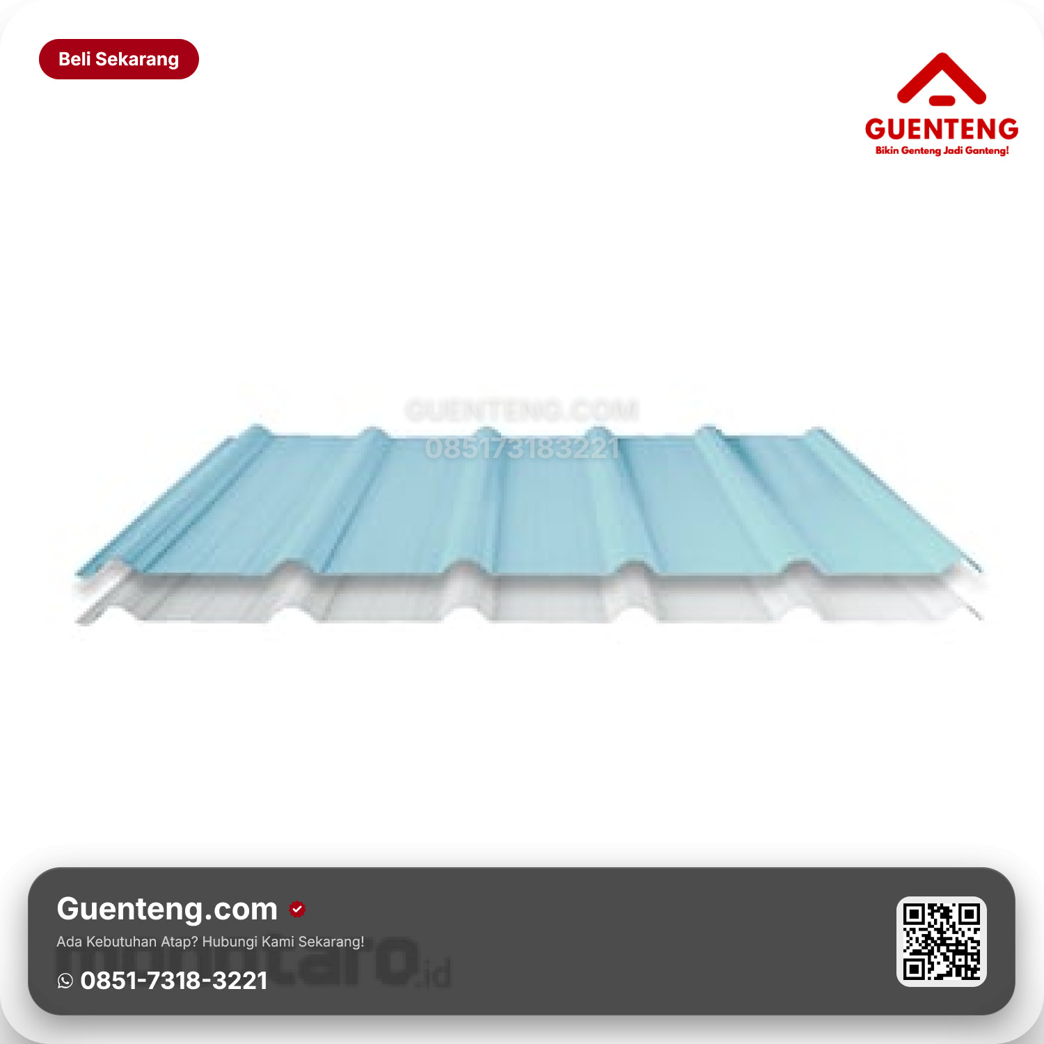 Atap Plastik uPVC Dr.Shield Single Wall RF 750 mm Trimdeck CX Putih PREMIUM 1.4